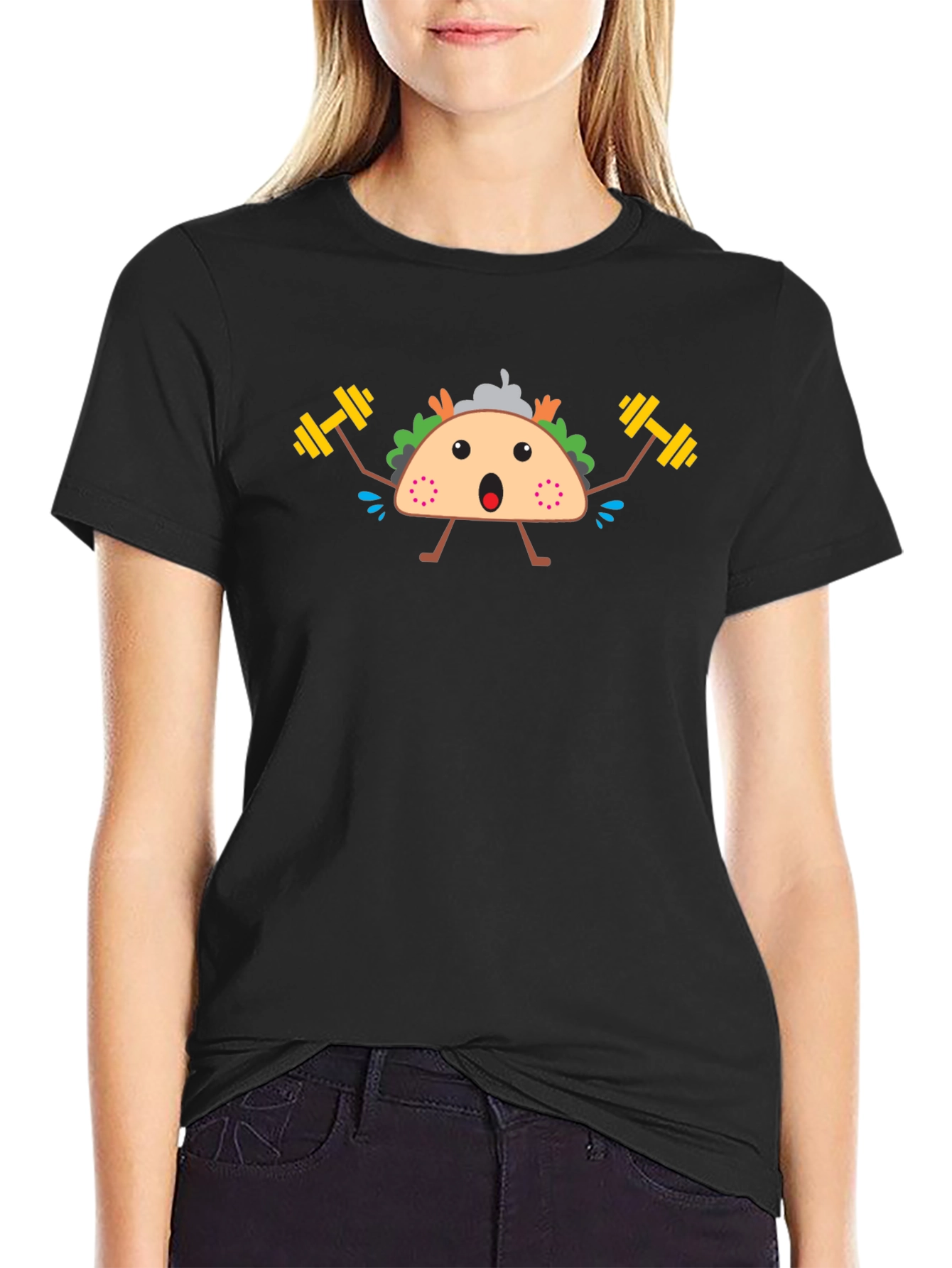 Workout Taco Graphic T-Shirt - Black