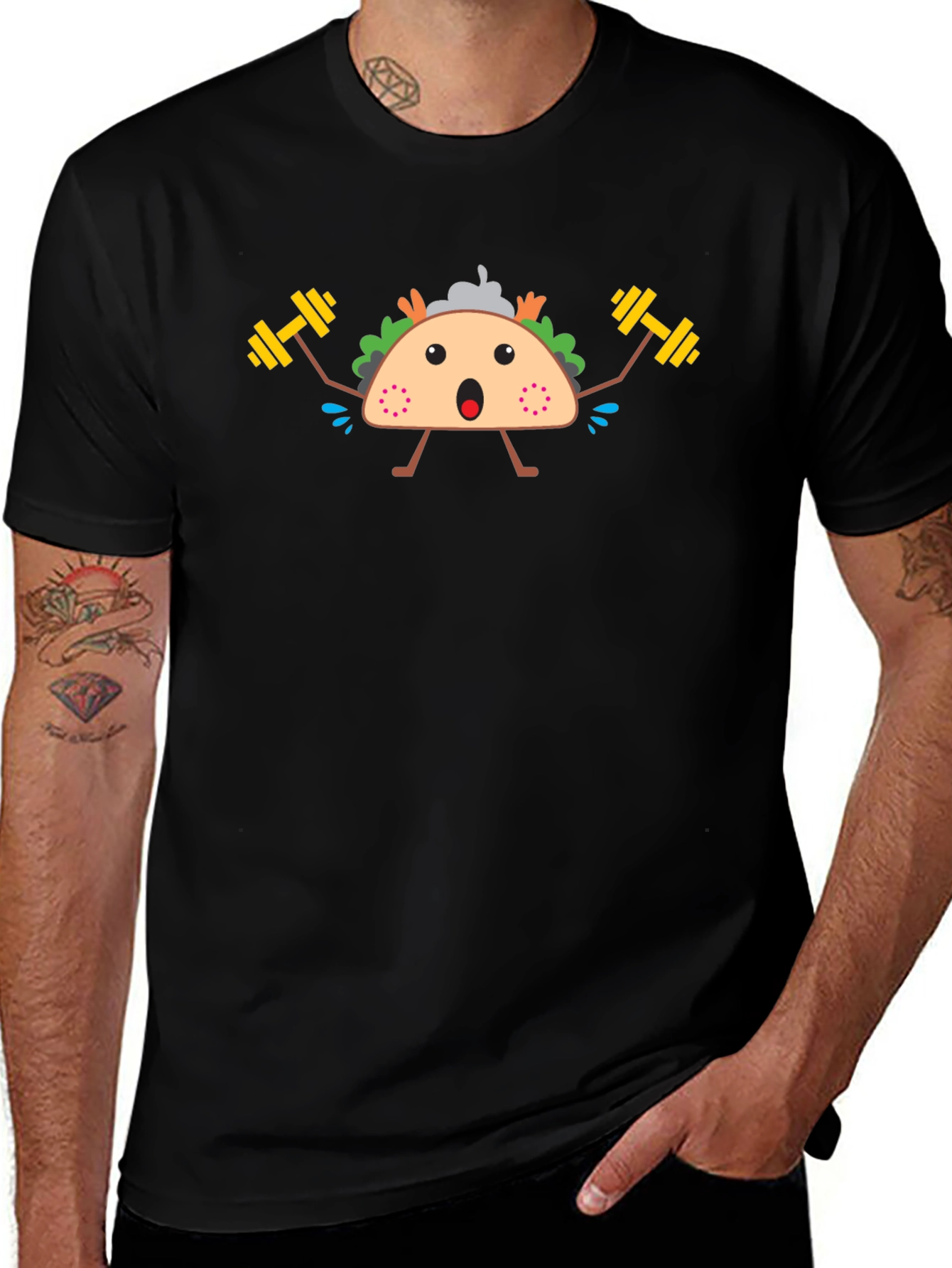 Workout Taco Graphic T-Shirt - Black