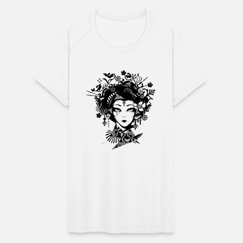 Elegant geisha with ornate ornaments