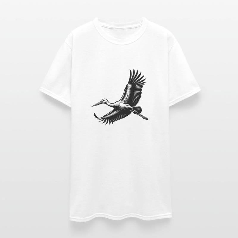 Elegant Stork Bird In Flight
