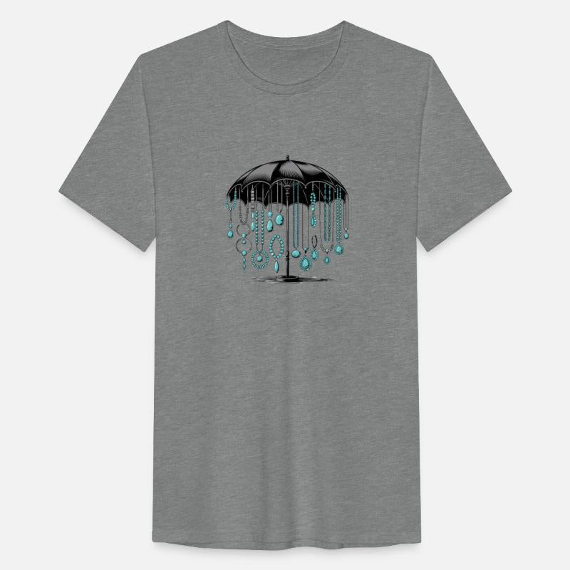 Elegant Umbrella Adorned with Turquoise Jewels