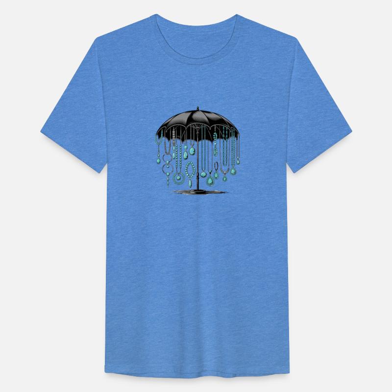 Elegant Umbrella Adorned with Turquoise Jewels