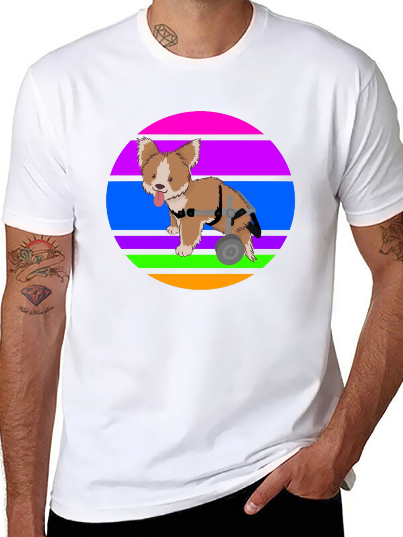 Dog Wheelchair T-Shirt - Graphic Print