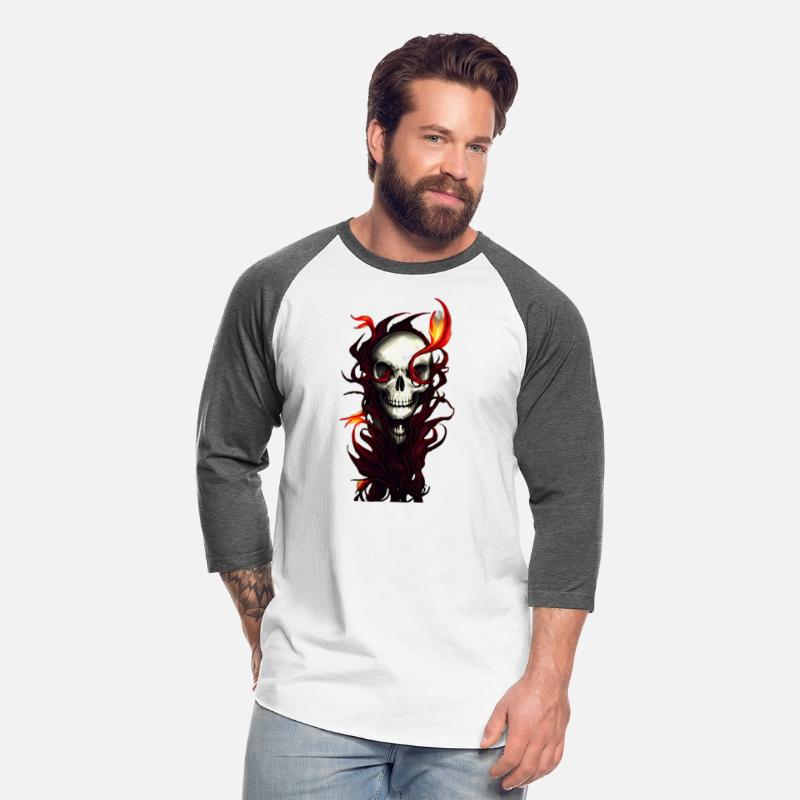 Ensnared Horror Skull Entwined in Red Plants