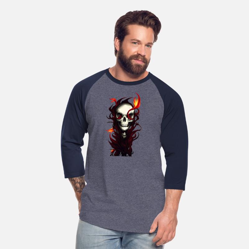 Ensnared Horror Skull Entwined in Red Plants