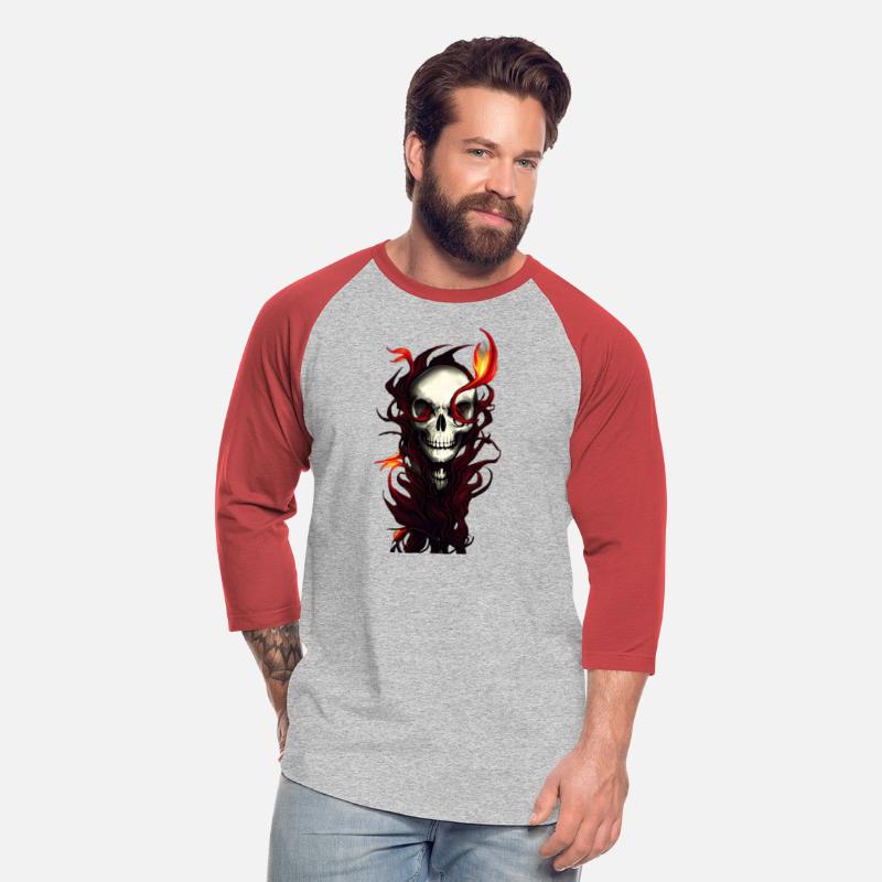Ensnared Horror Skull Entwined in Red Plants