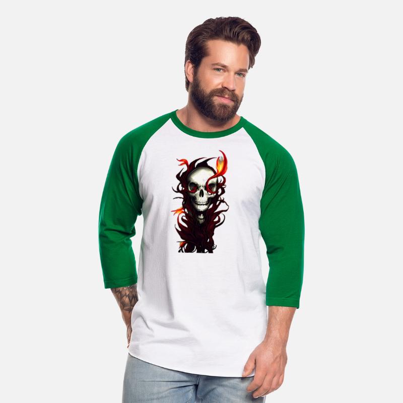 Ensnared Horror Skull Entwined in Red Plants