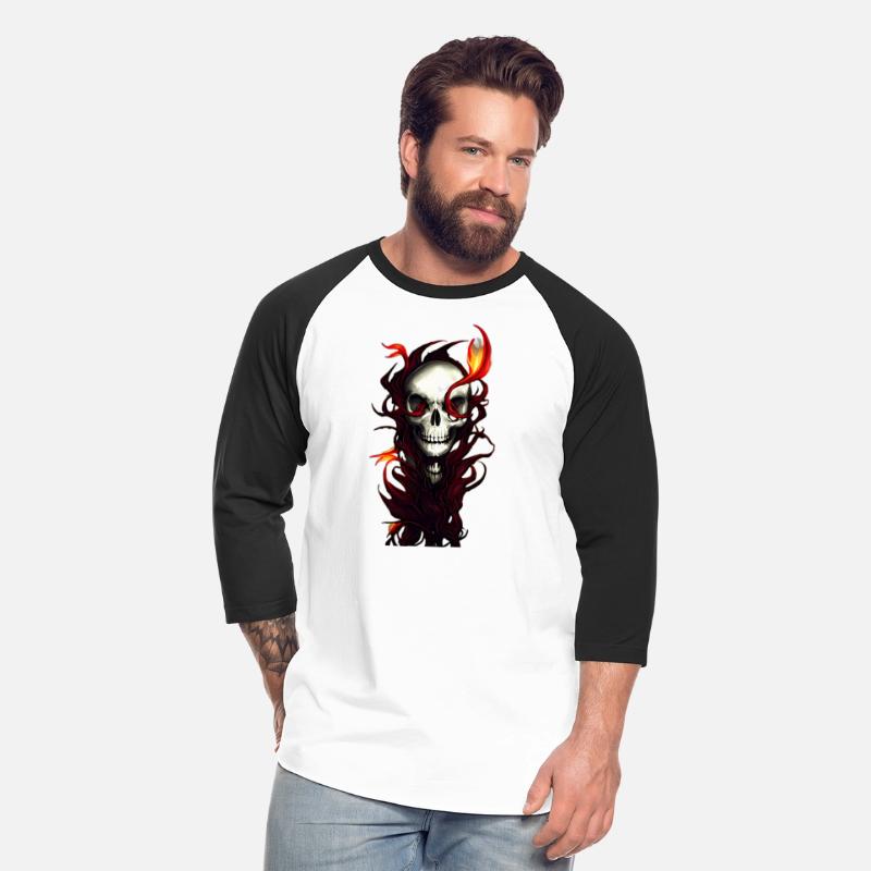 Ensnared Horror Skull Entwined in Red Plants