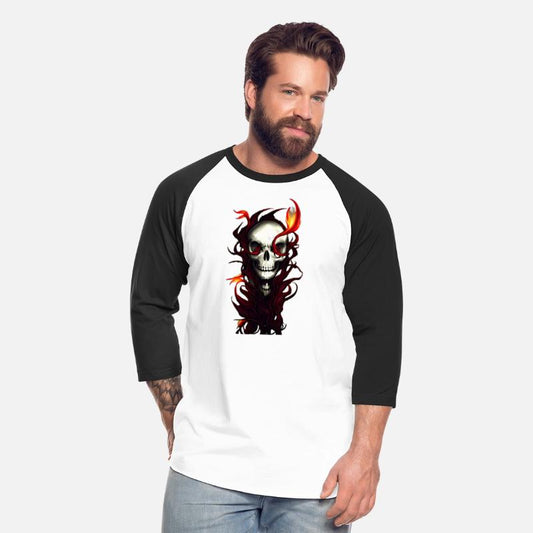 Ensnared Horror Skull Entwined in Red Plants