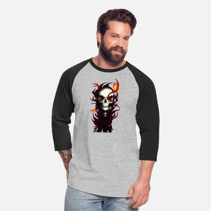 Ensnared Horror Skull Entwined in Red Plants