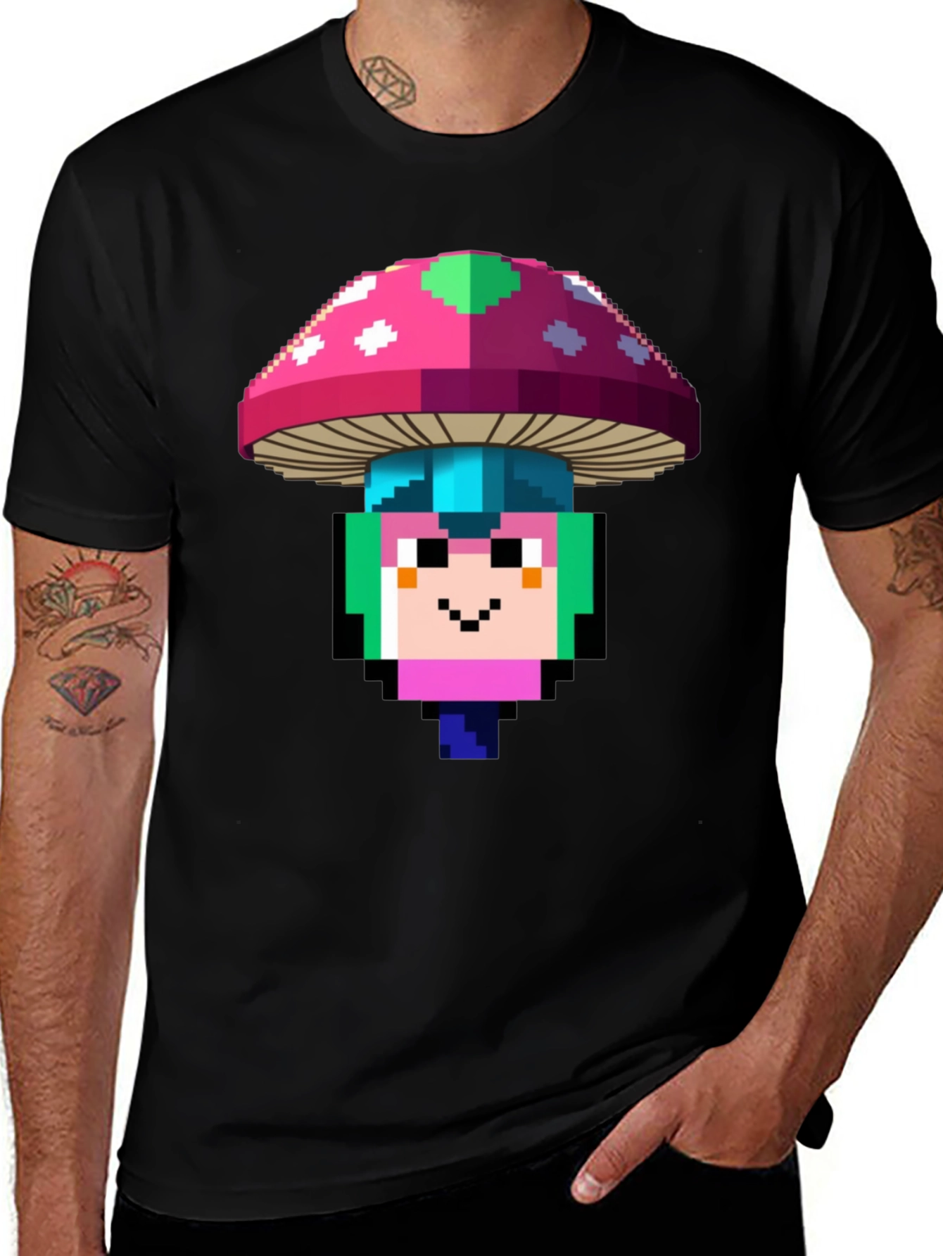 Pixel Mushroom T-Shirt - Gaming Inspired Graphic Tee