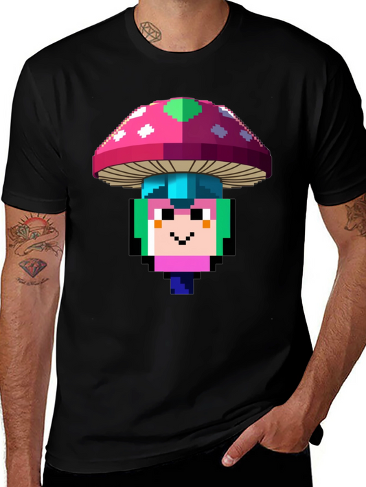 Pixel Mushroom T-Shirt - Gaming Inspired Graphic Tee