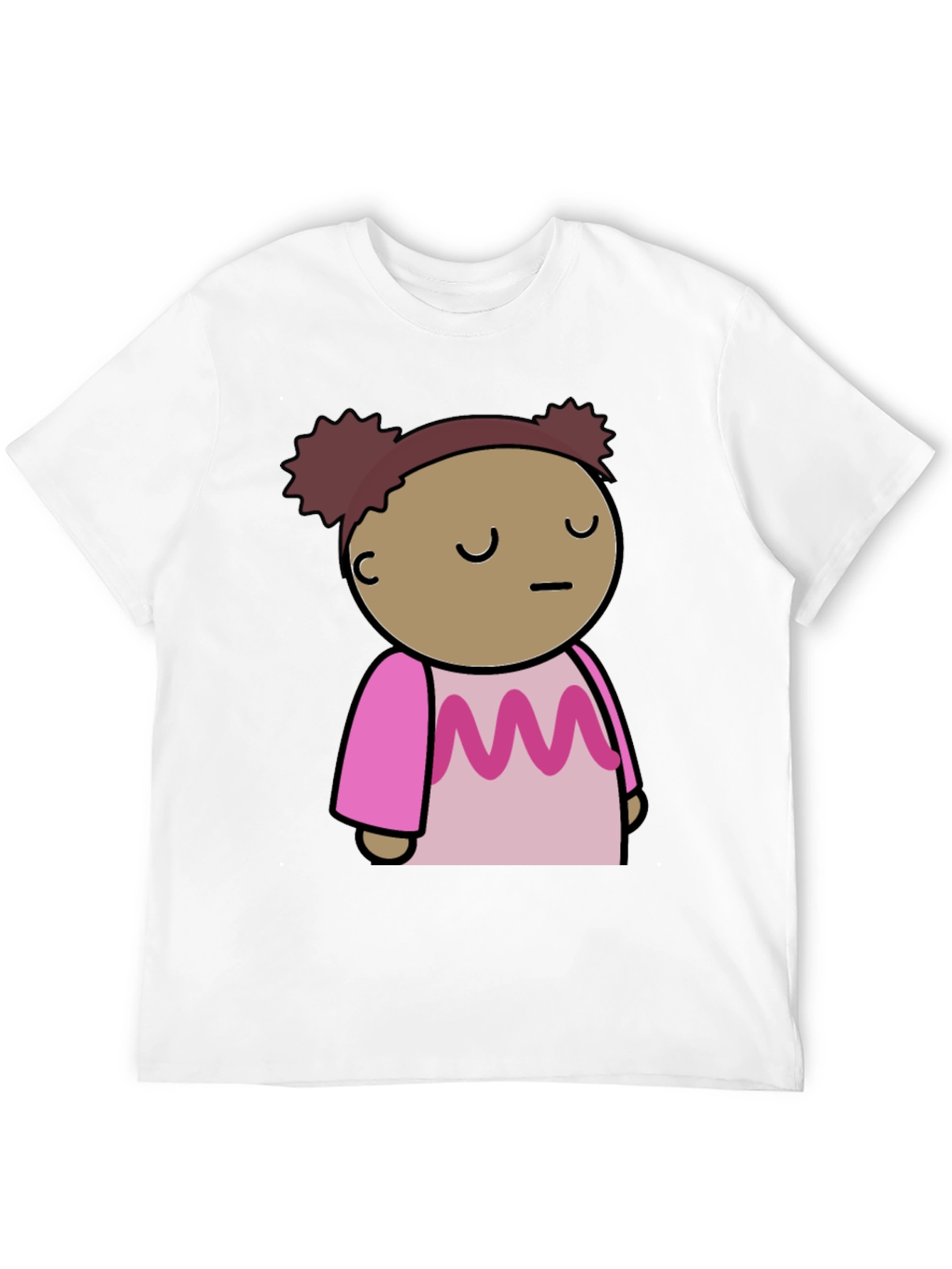 Cute Cartoon Character Black T-Shirt