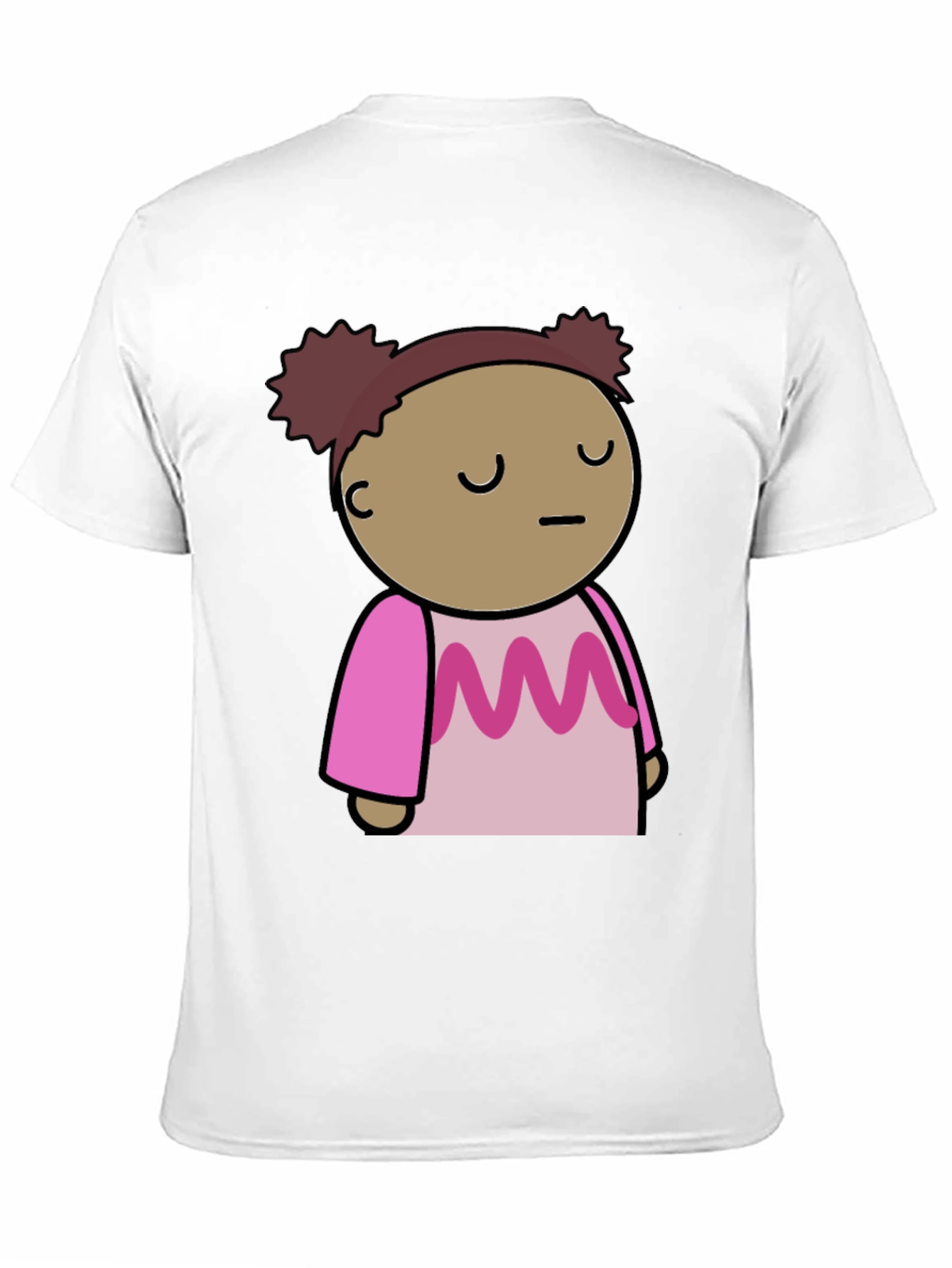 Cute Cartoon Character Black T-Shirt