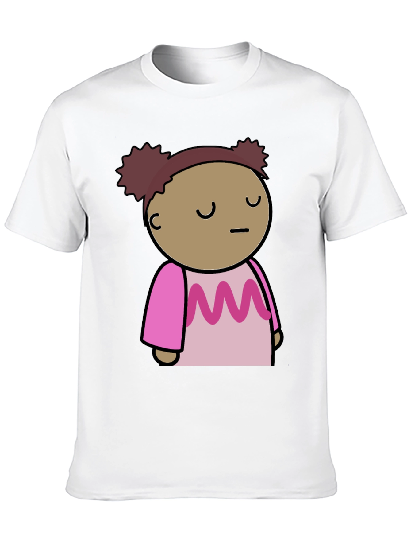 Cute Cartoon Character Black T-Shirt