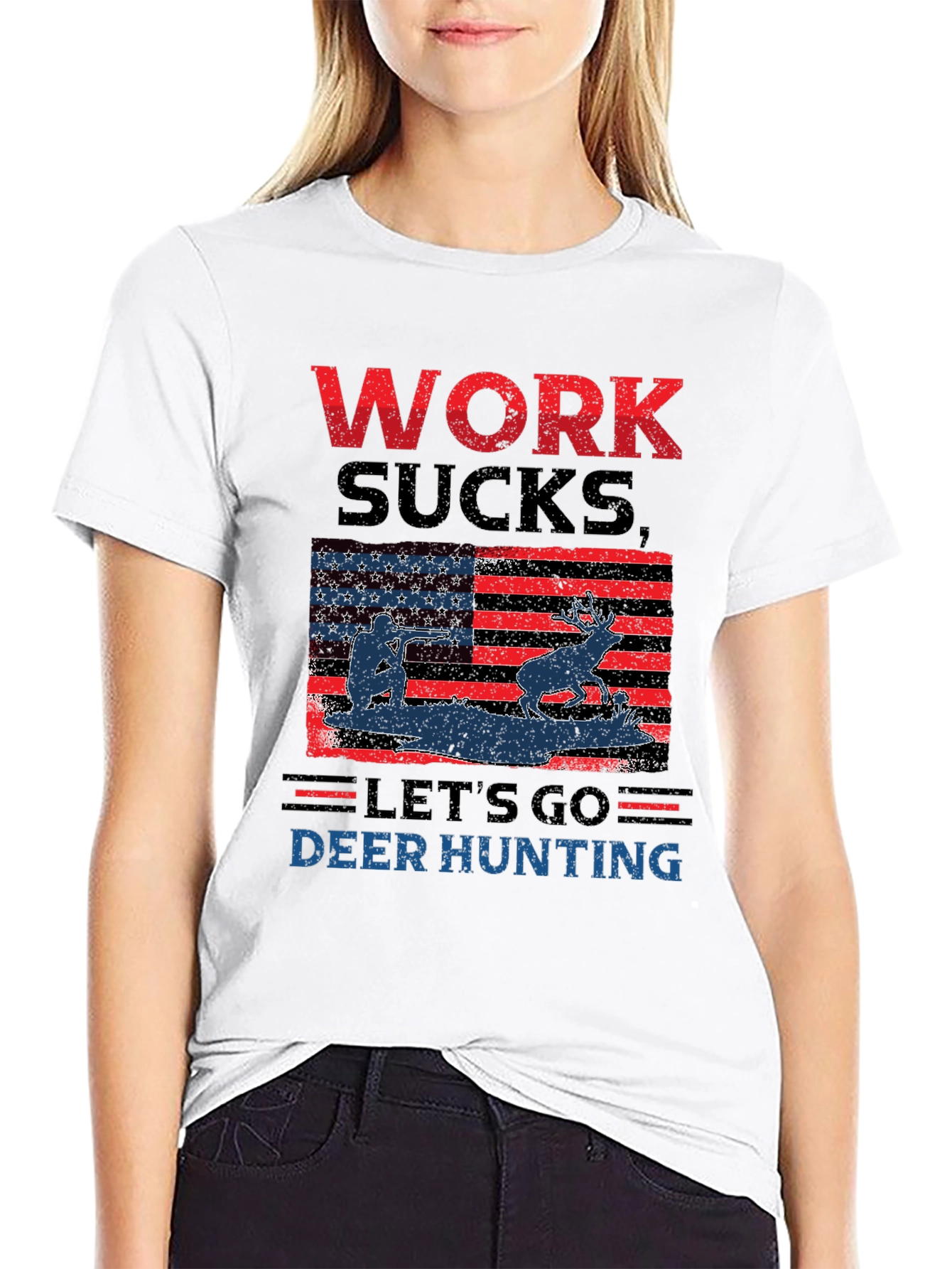 Work Sucks Lets Go Deer Hunting T-Shirt