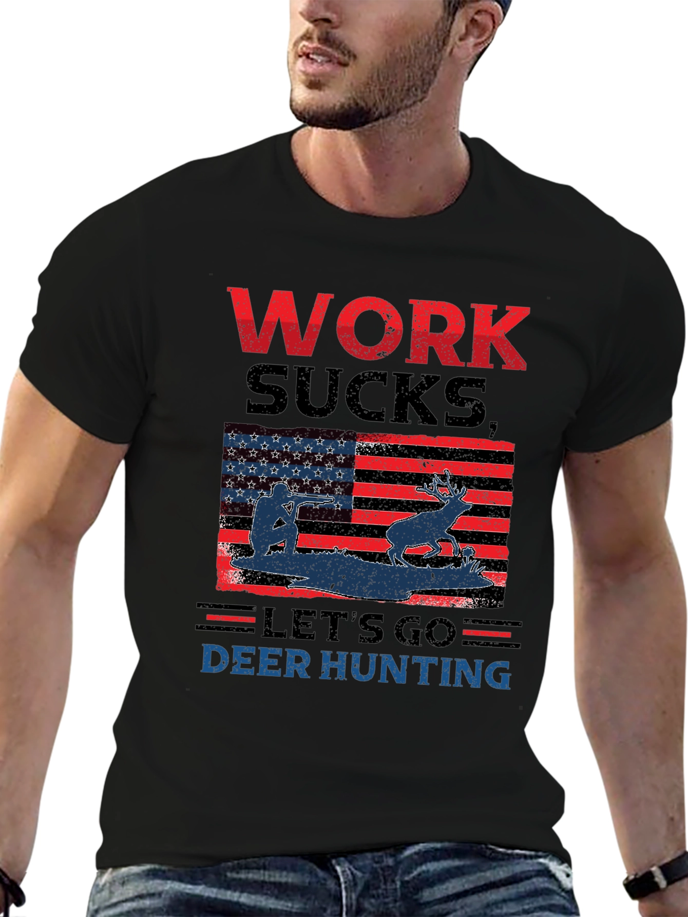 Work Sucks Lets Go Deer Hunting T-Shirt