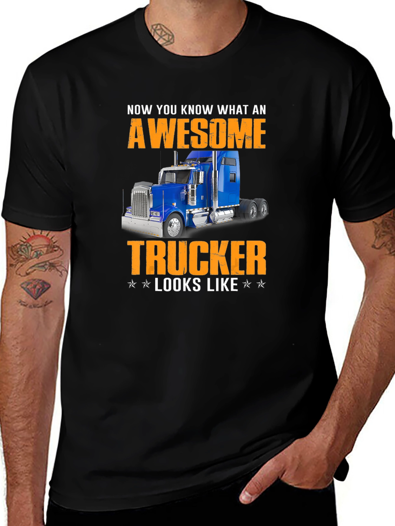 Awesome Trucker T-Shirt - Black