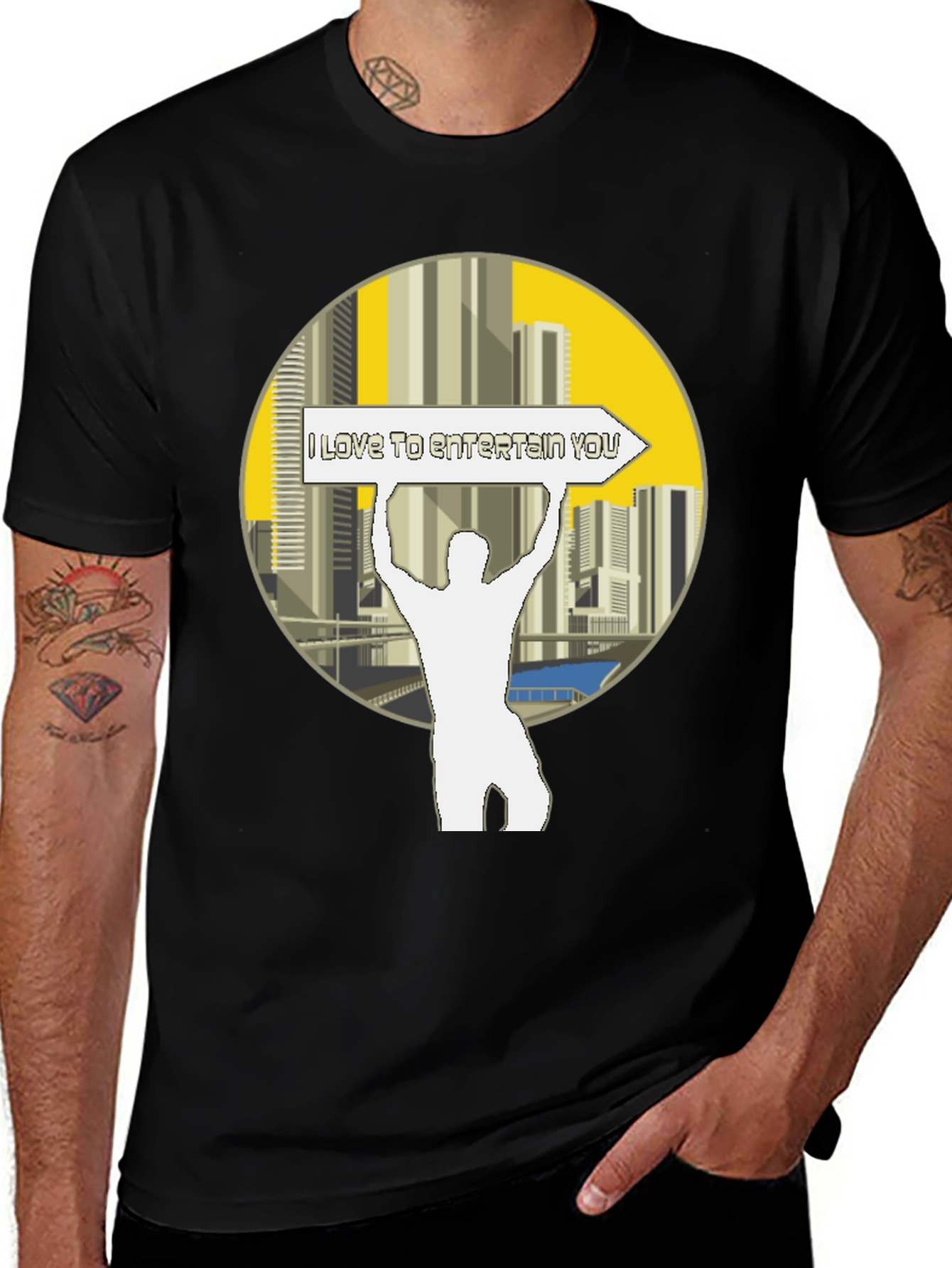 Entertain You Graphic Tee - Black