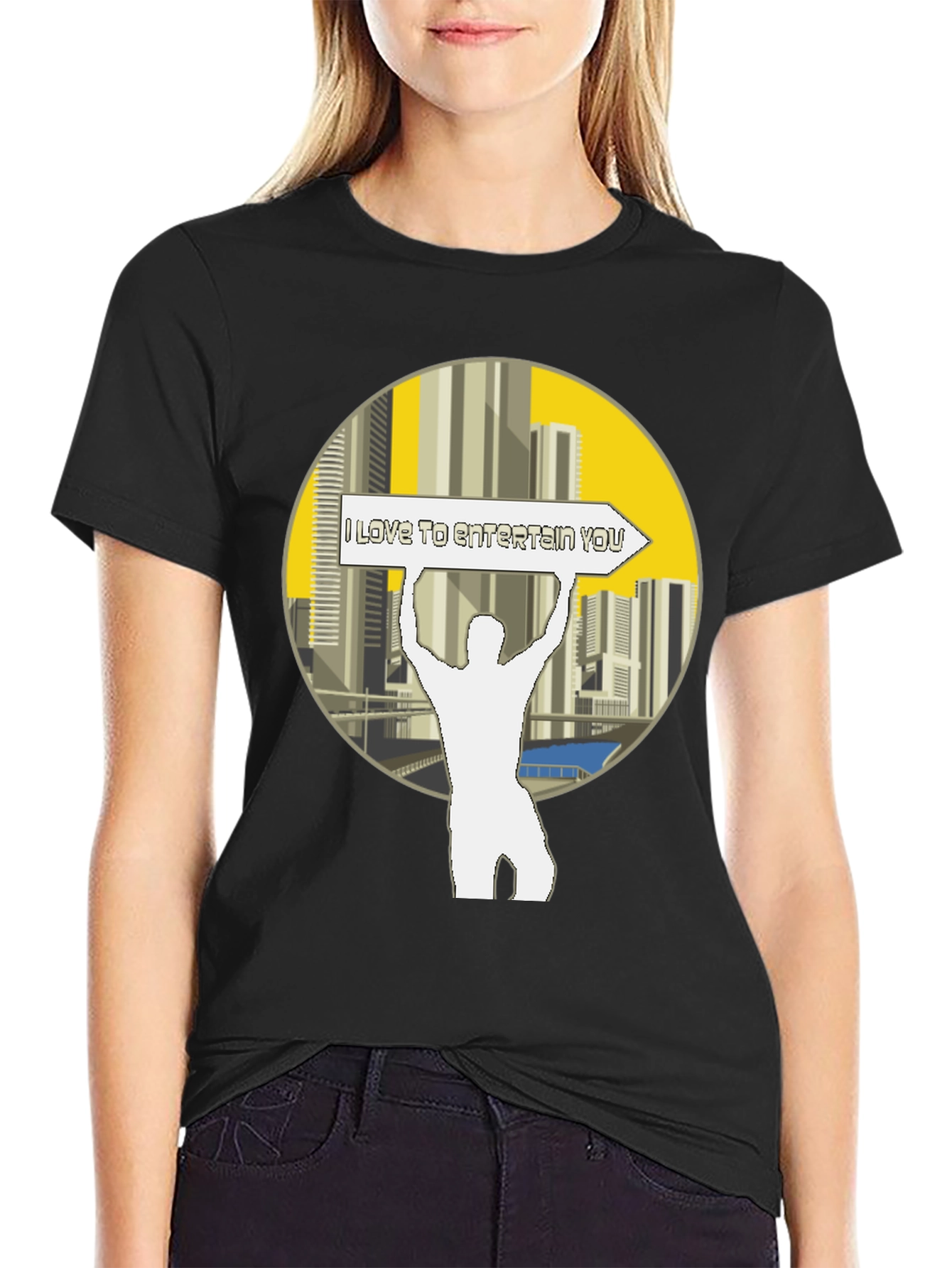Entertain You Graphic Tee - Black