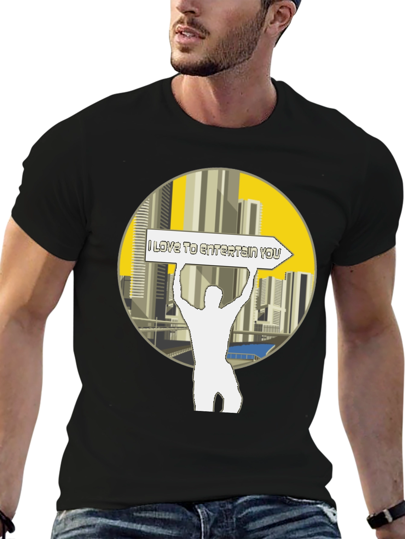 Entertain You Graphic Tee - Black
