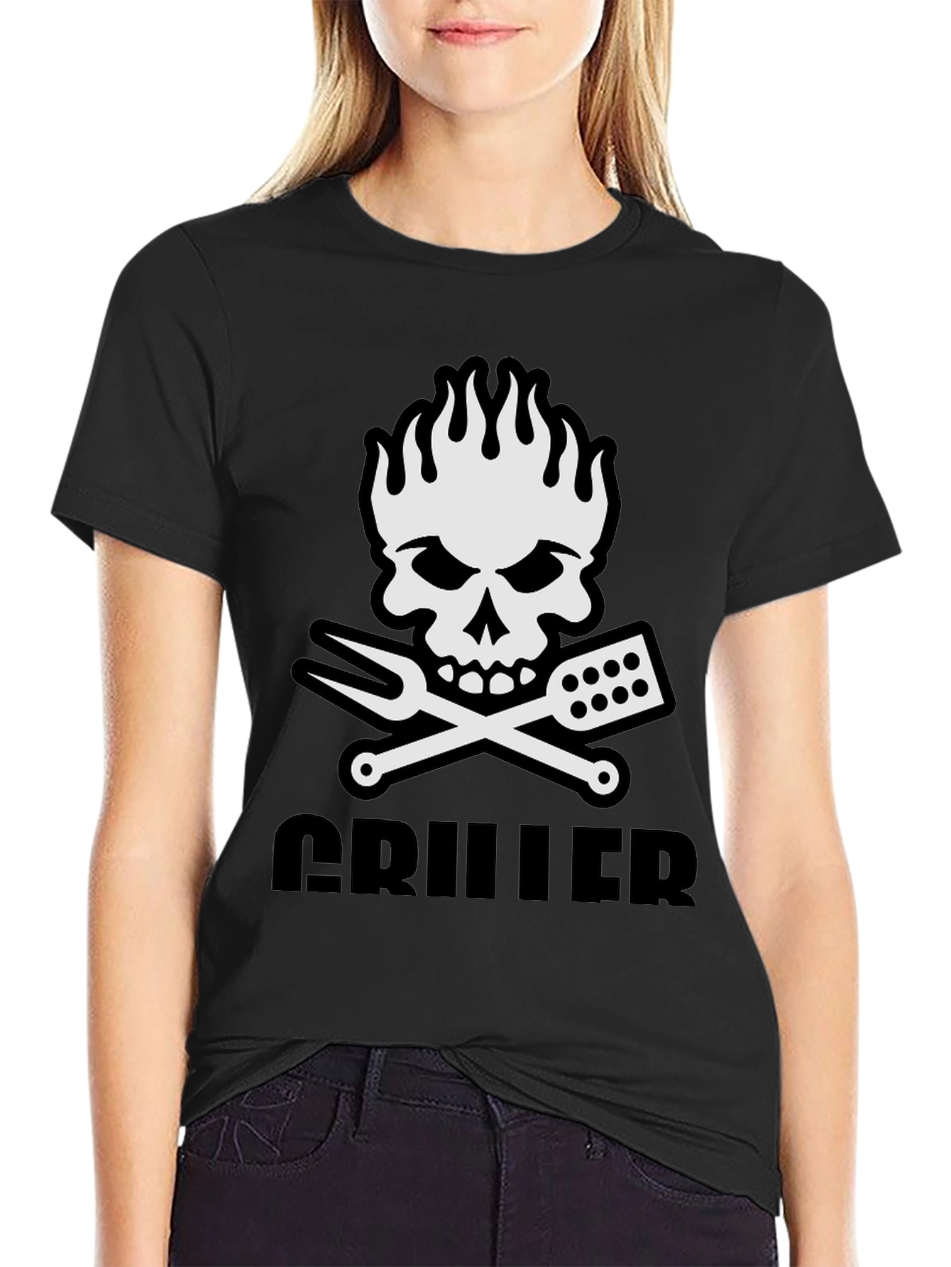 Griller Skull Graphic T-Shirt - BBQ Master
