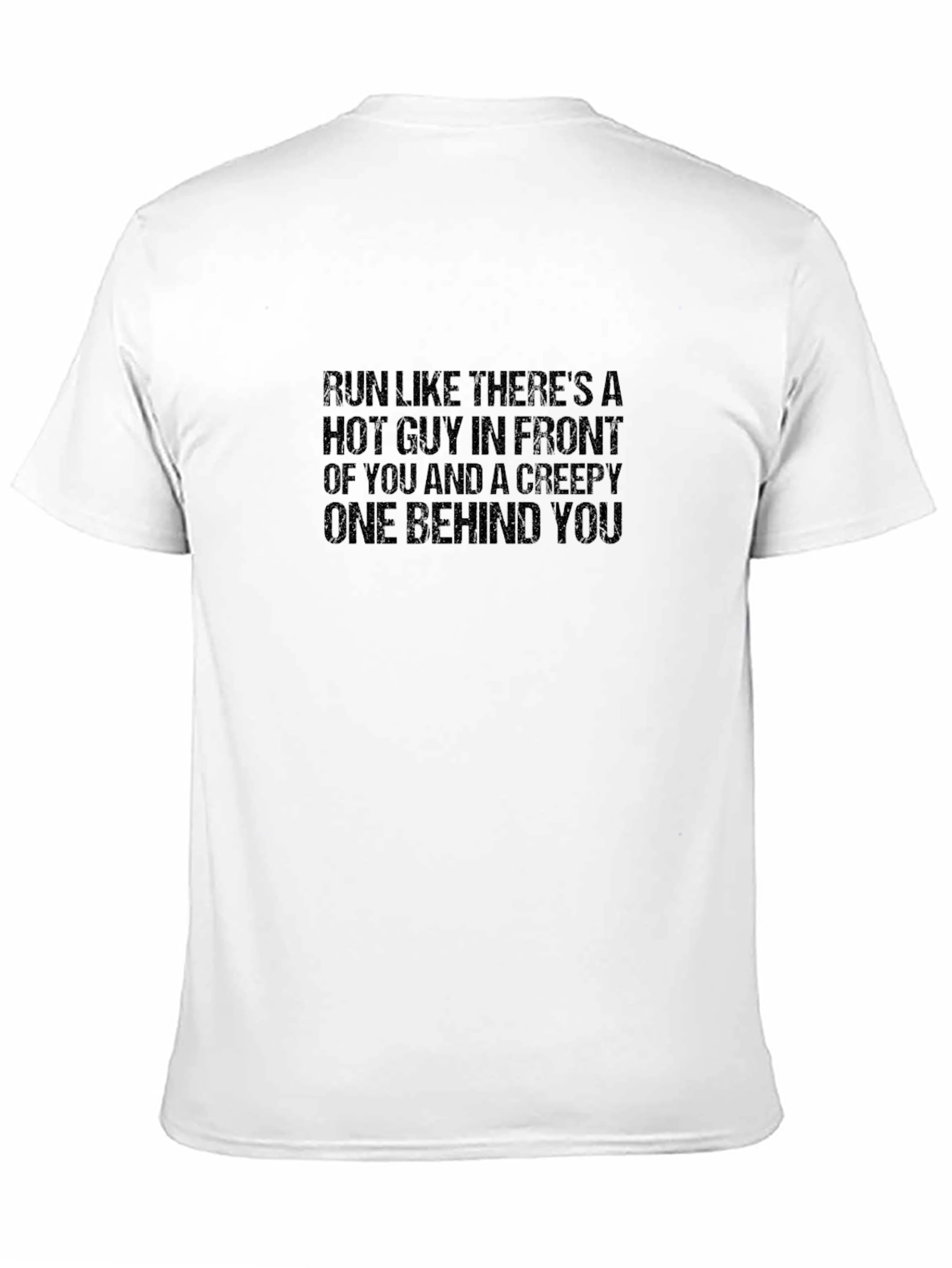 Humorous Run Hot Guy Creepy Guy Black T-Shirt