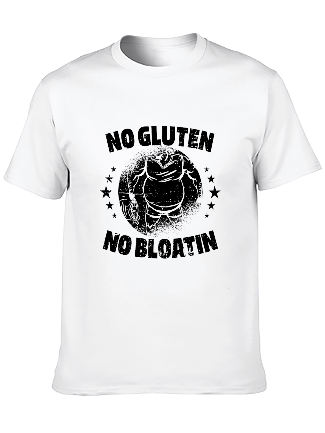 No Gluten No Bloatin Black T-Shirt - Gym Fitness