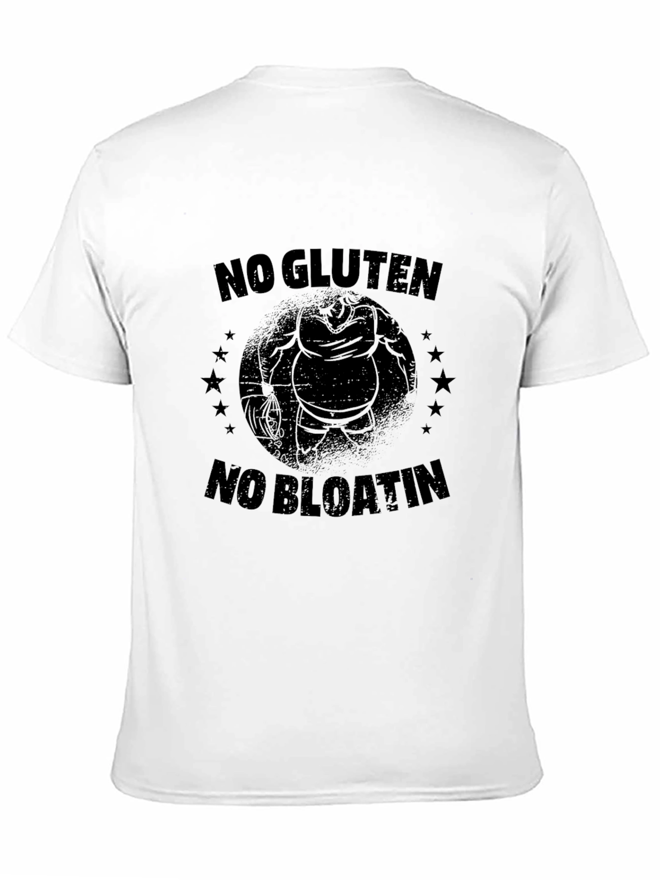 No Gluten No Bloatin Black T-Shirt - Gym Fitness