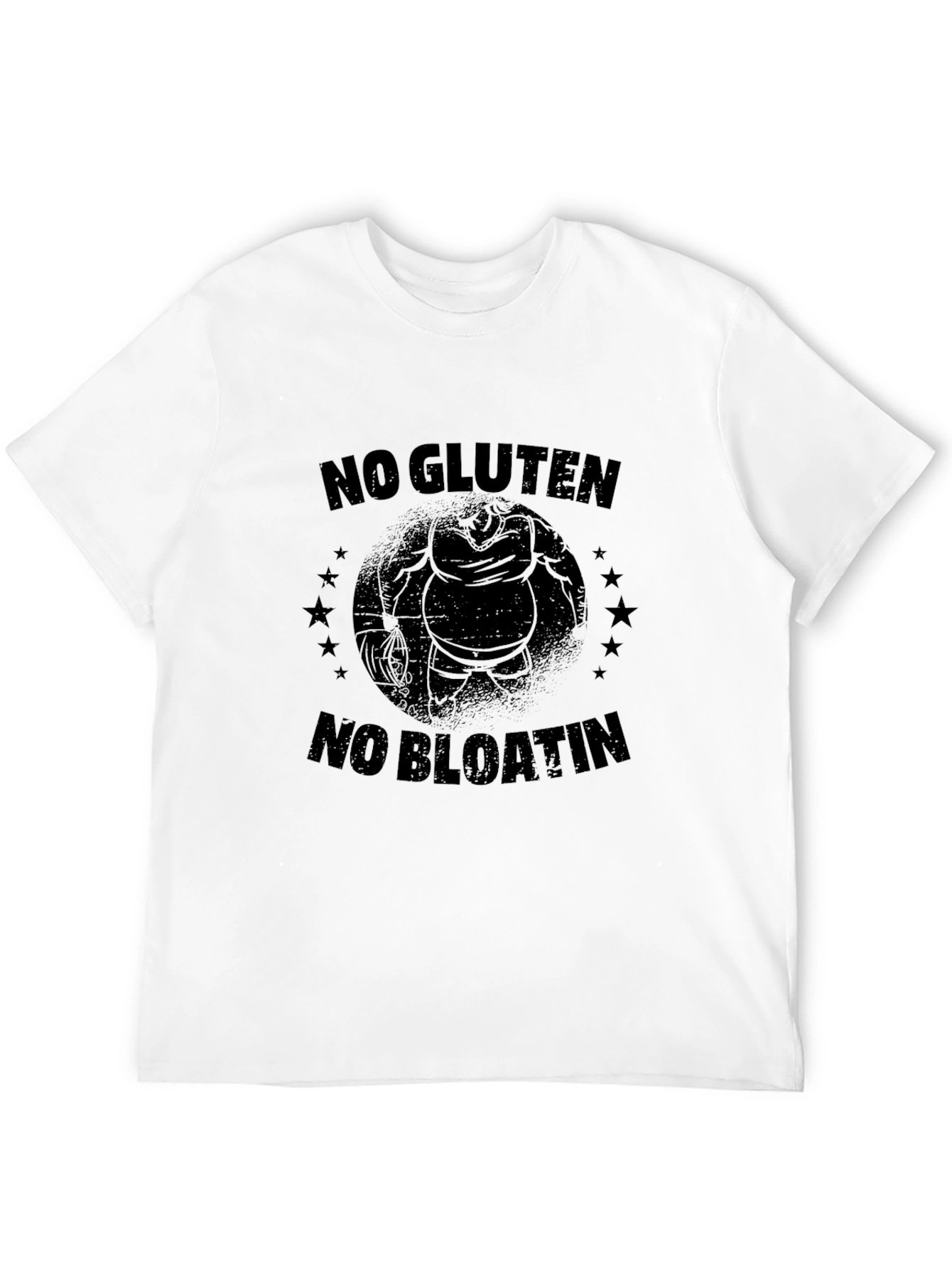 No Gluten No Bloatin Black T-Shirt - Gym Fitness