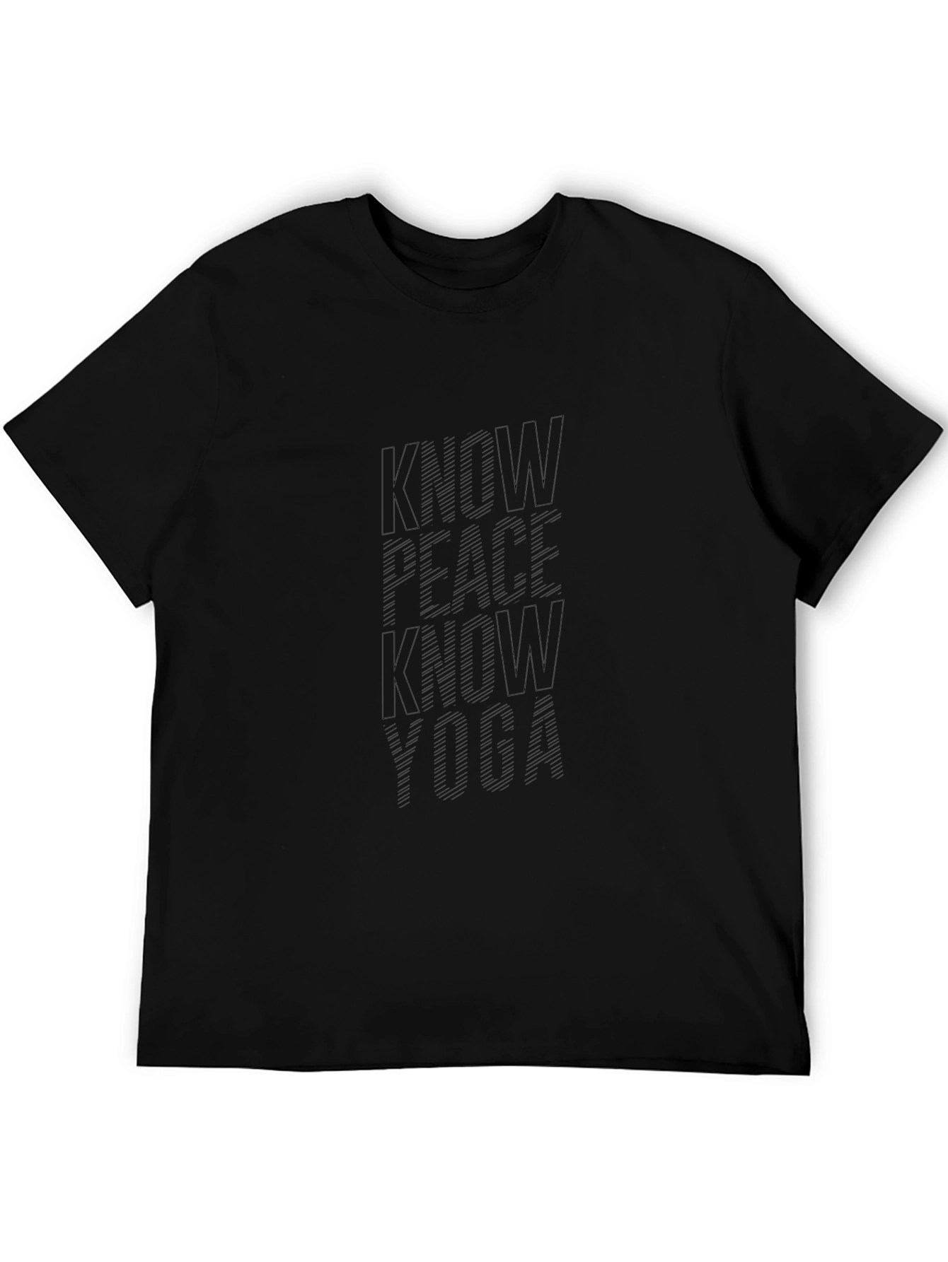 Know Peace Know Yoga Black Graphic T-Shirt