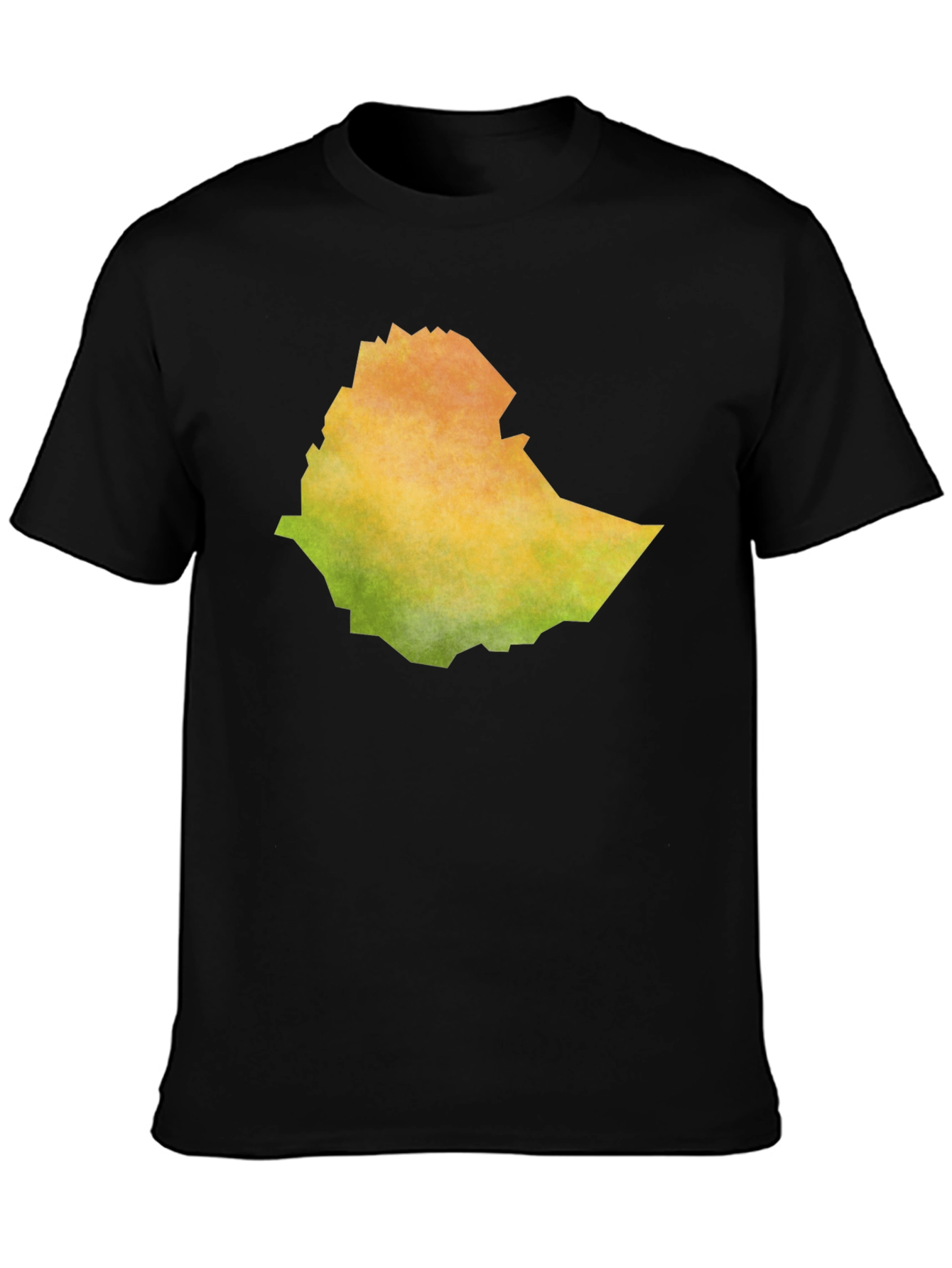 Ethiopia Map T-Shirt - Black Cotton Blend