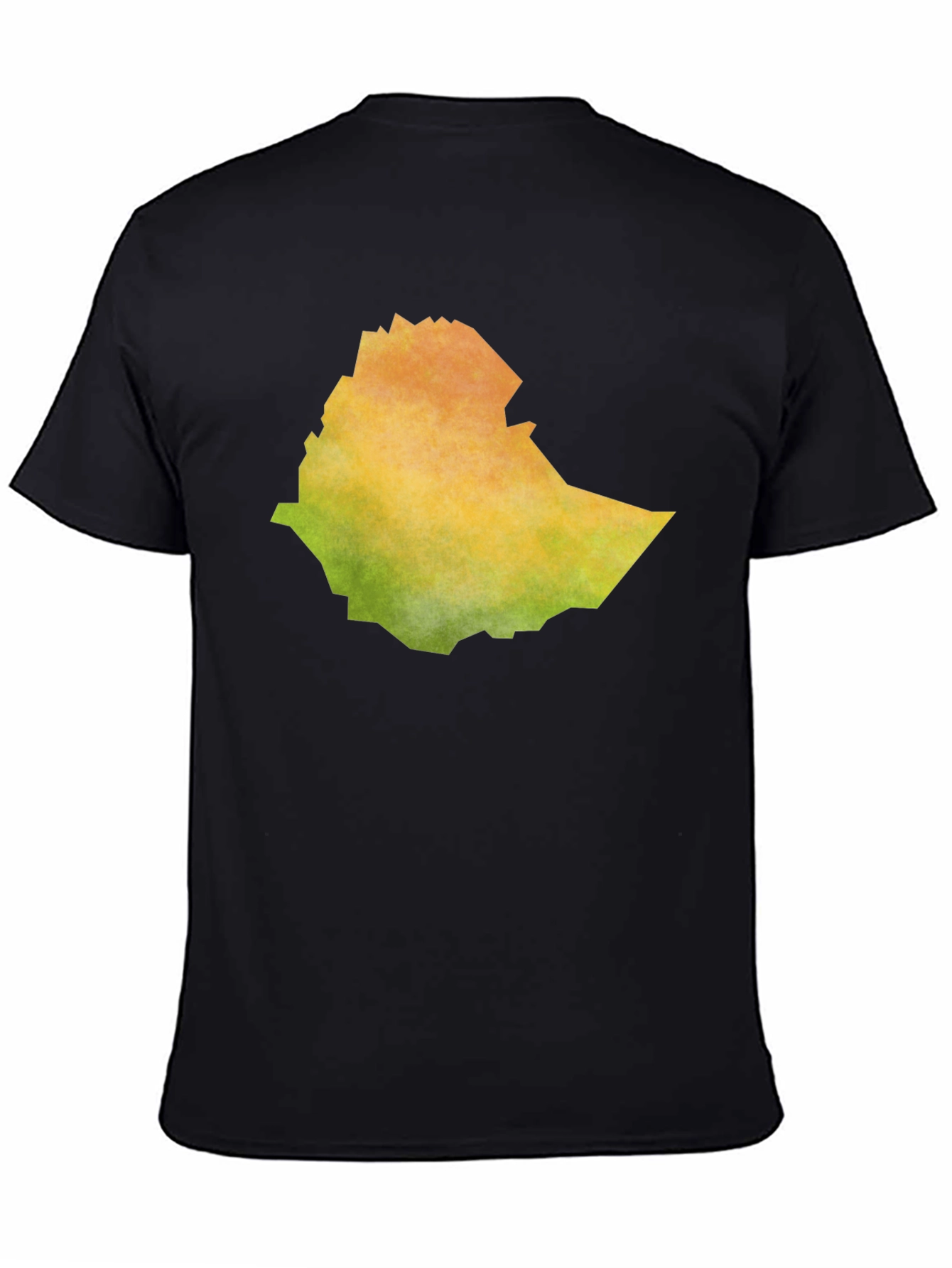 Ethiopia Map T-Shirt - Black Cotton Blend