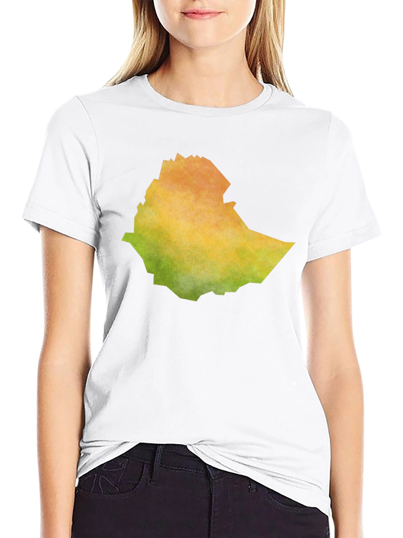 Ethiopia Map T-Shirt - Black Cotton Blend
