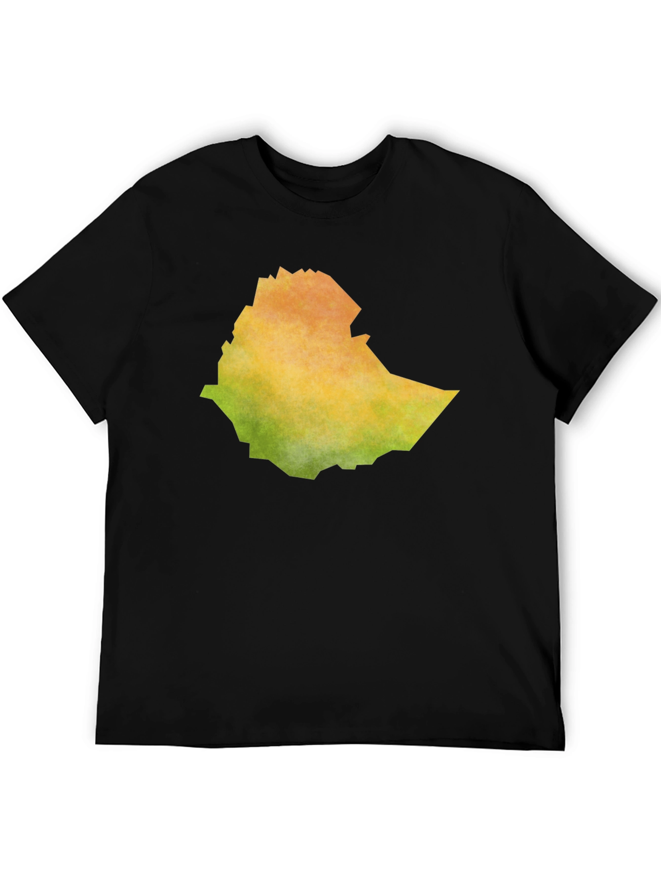 Ethiopia Map T-Shirt - Black Cotton Blend