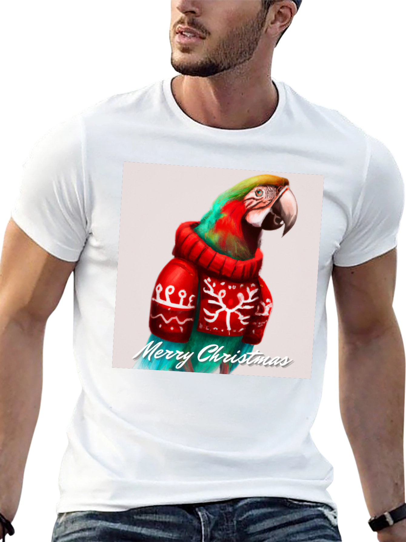 Festive Parrot Christmas T-Shirt