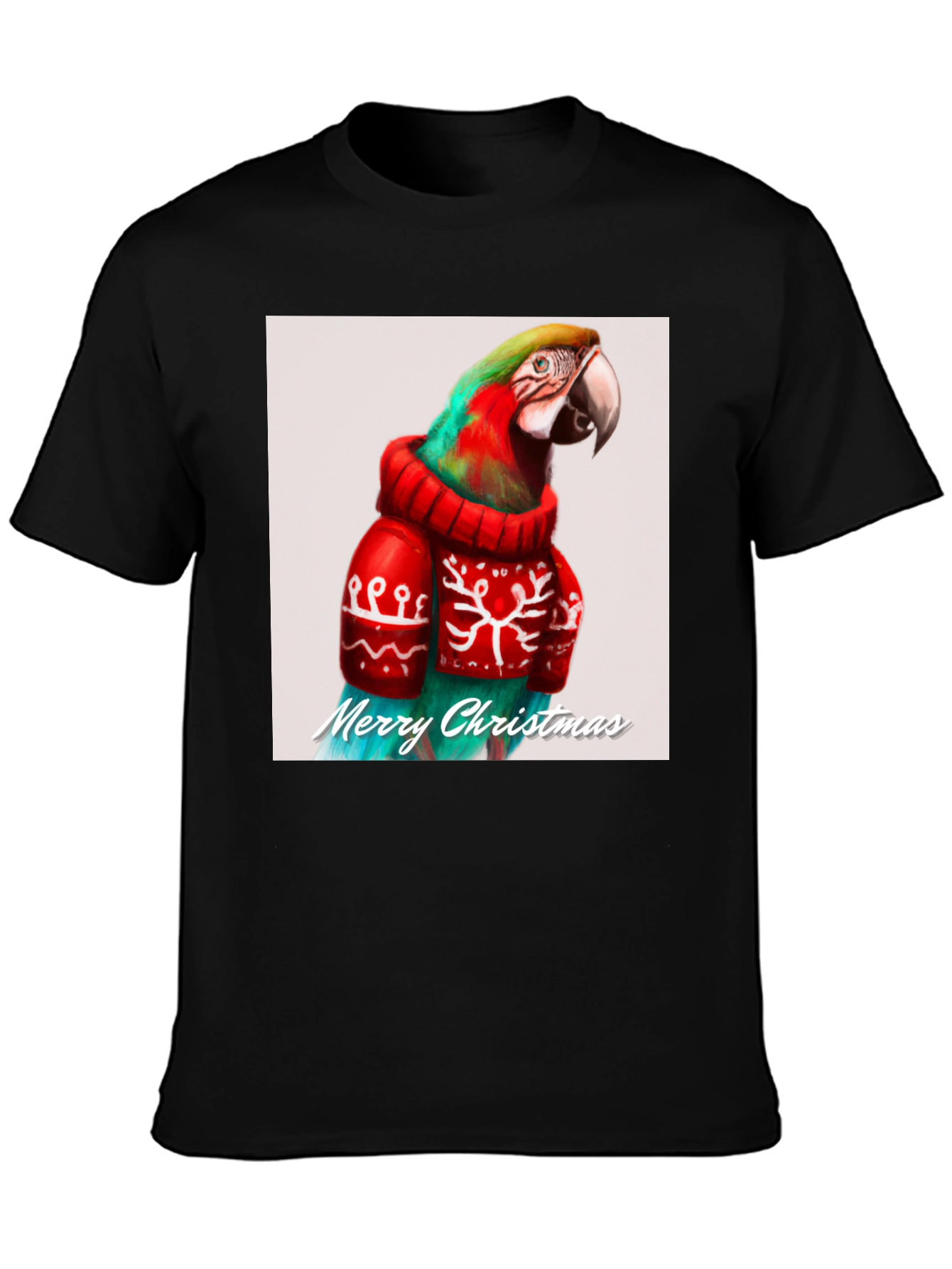 Festive Parrot Christmas T-Shirt