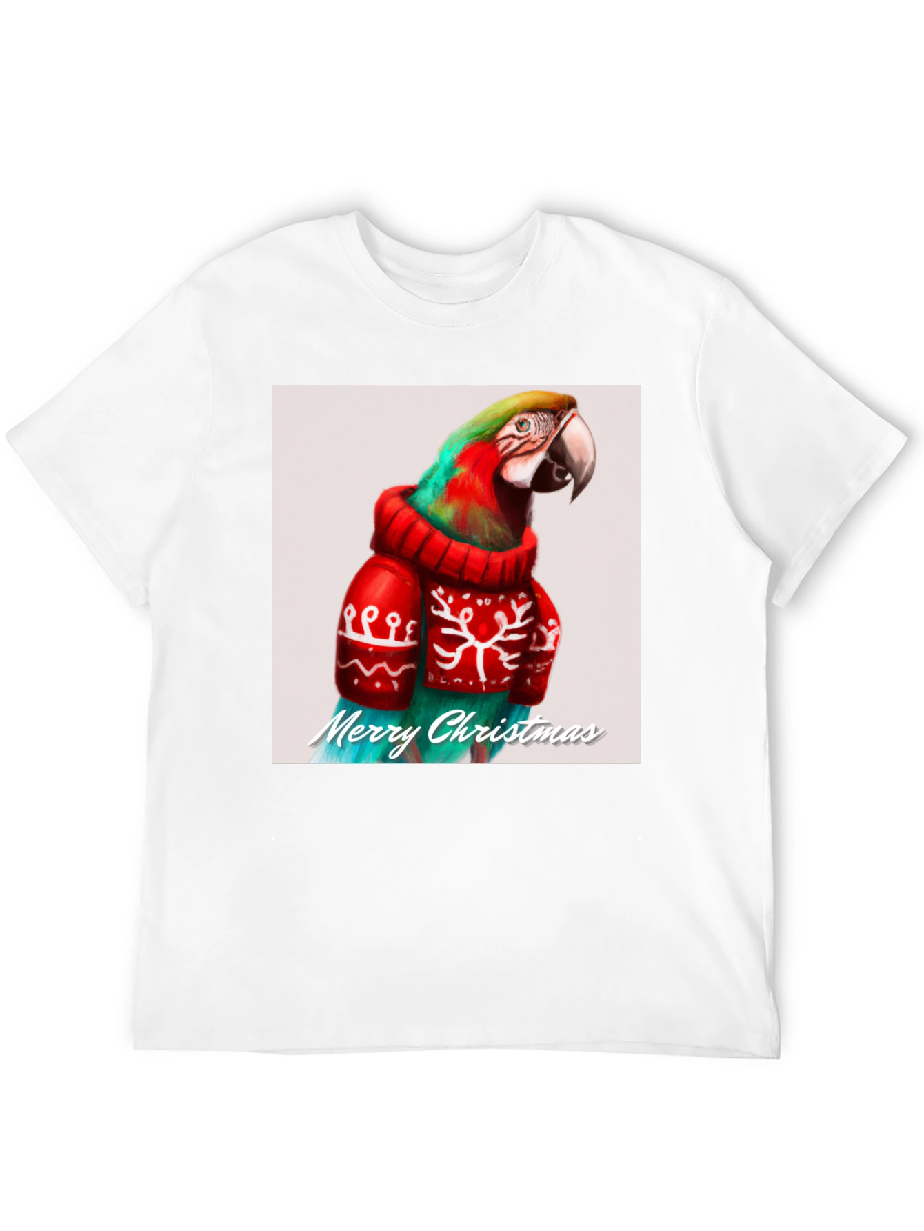 Festive Parrot Christmas T-Shirt