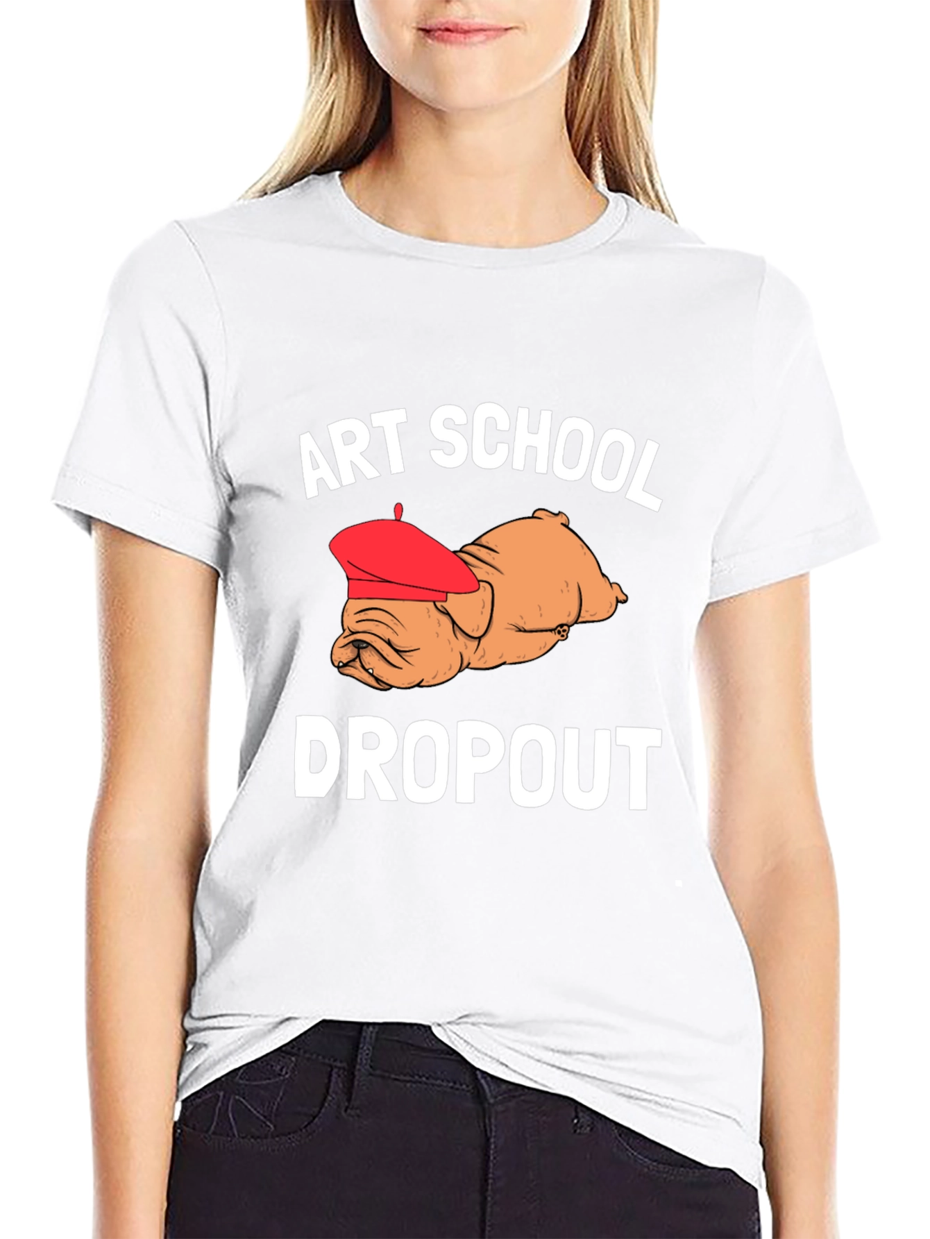 Art School Dropout T-Shirt Bulldog in Beret