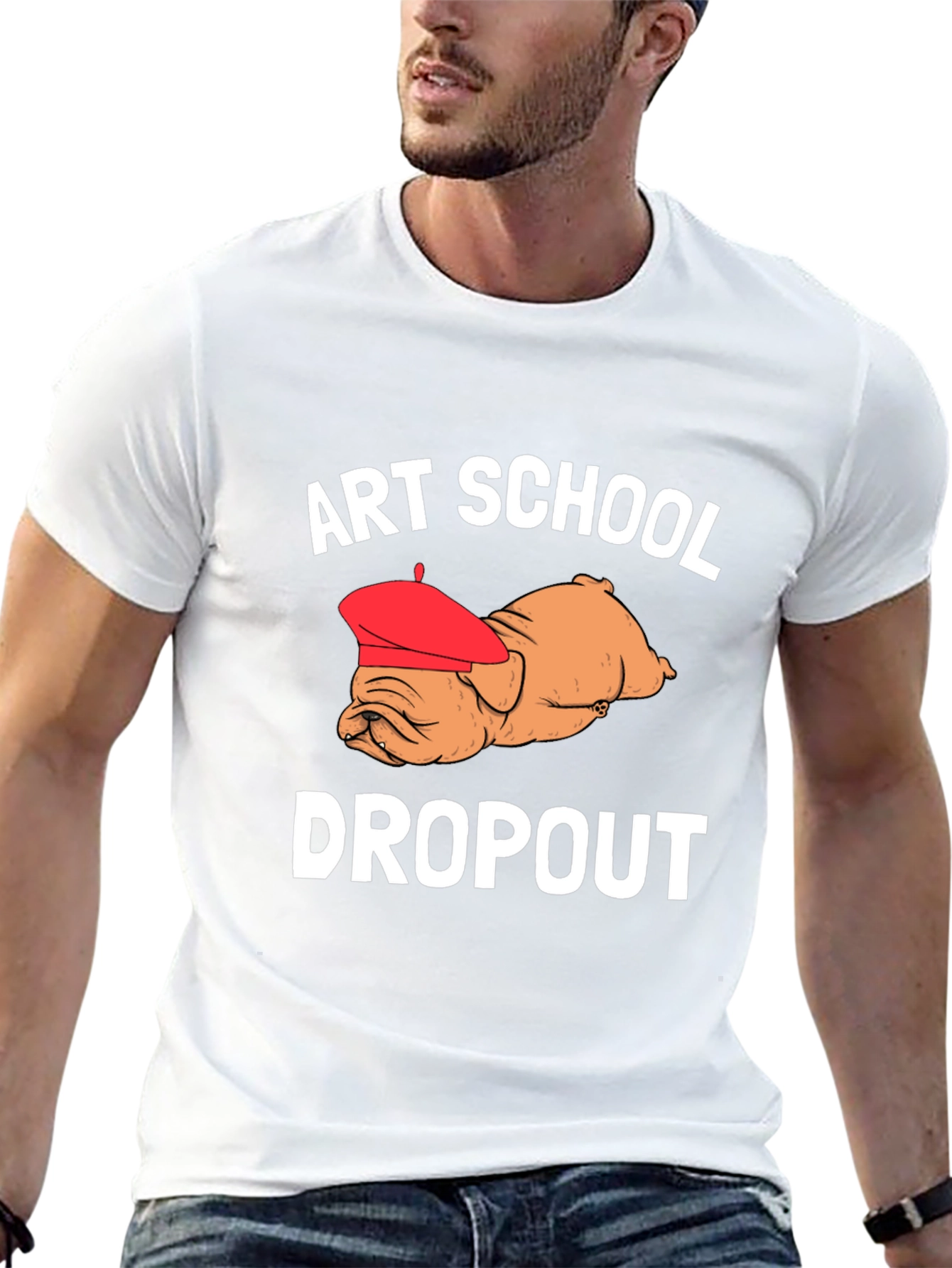 Art School Dropout T-Shirt Bulldog in Beret