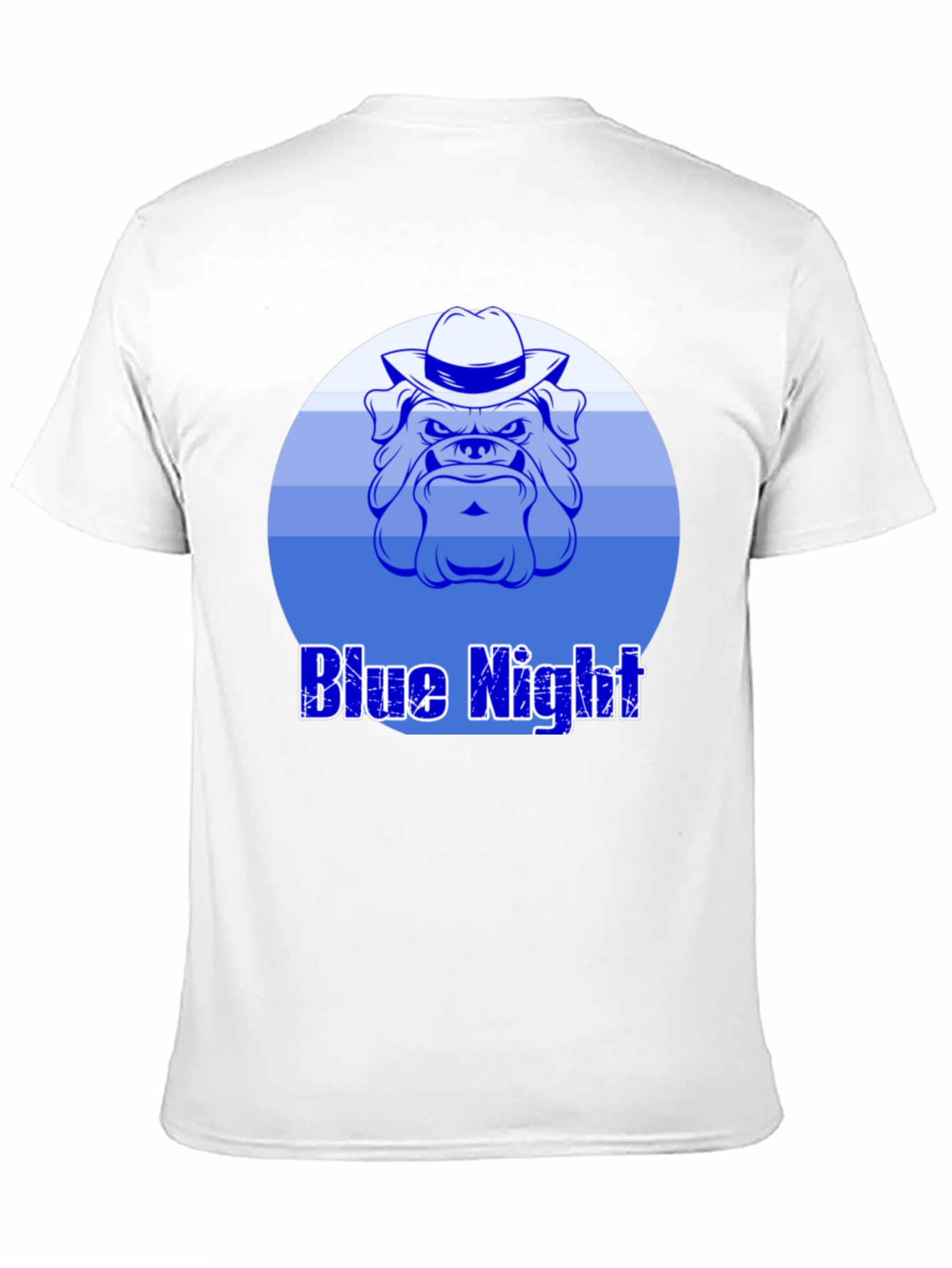 Blue Night Bulldog Graphic T-Shirt