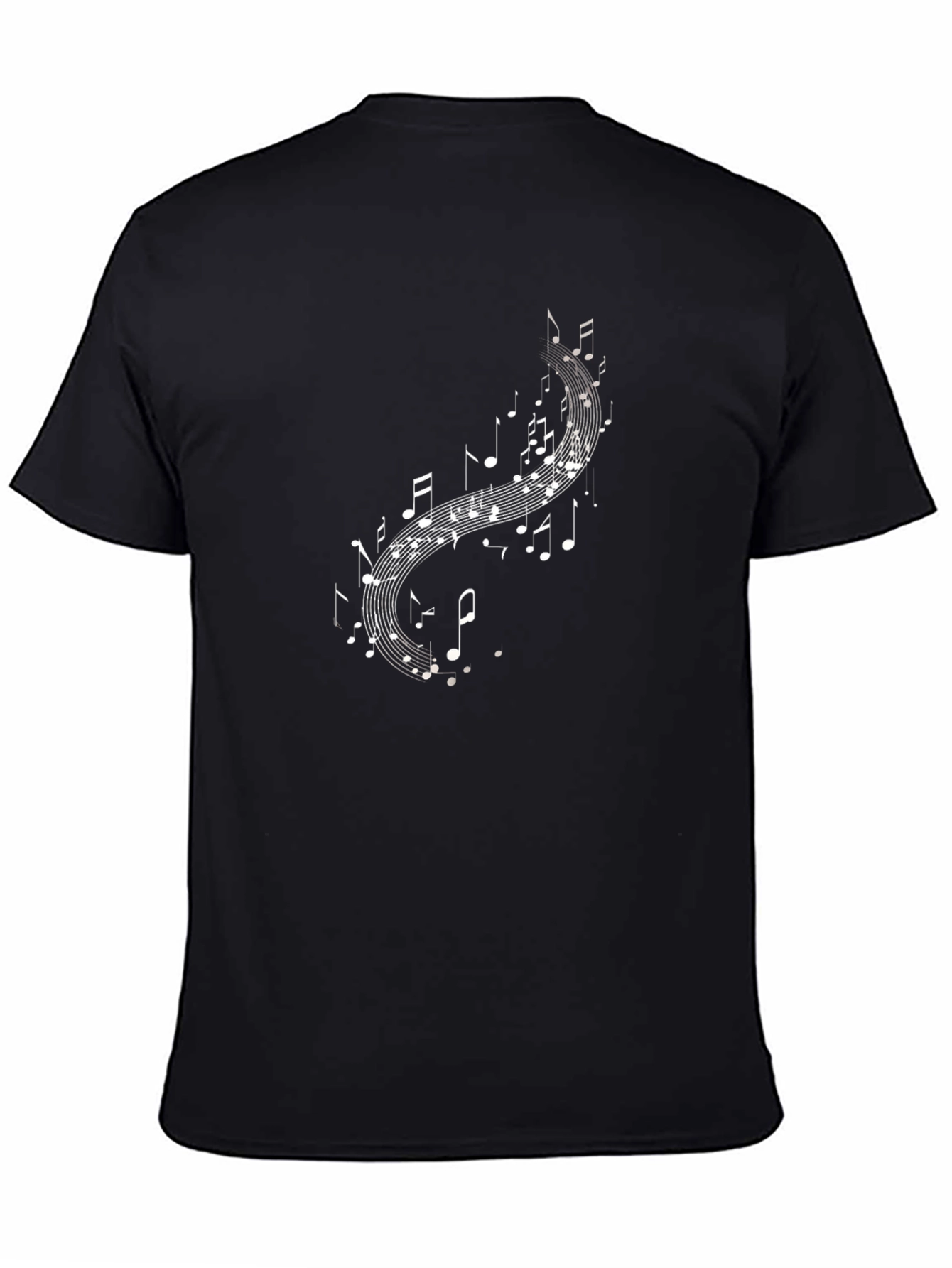 Musical Notes Graphic Black T-Shirt