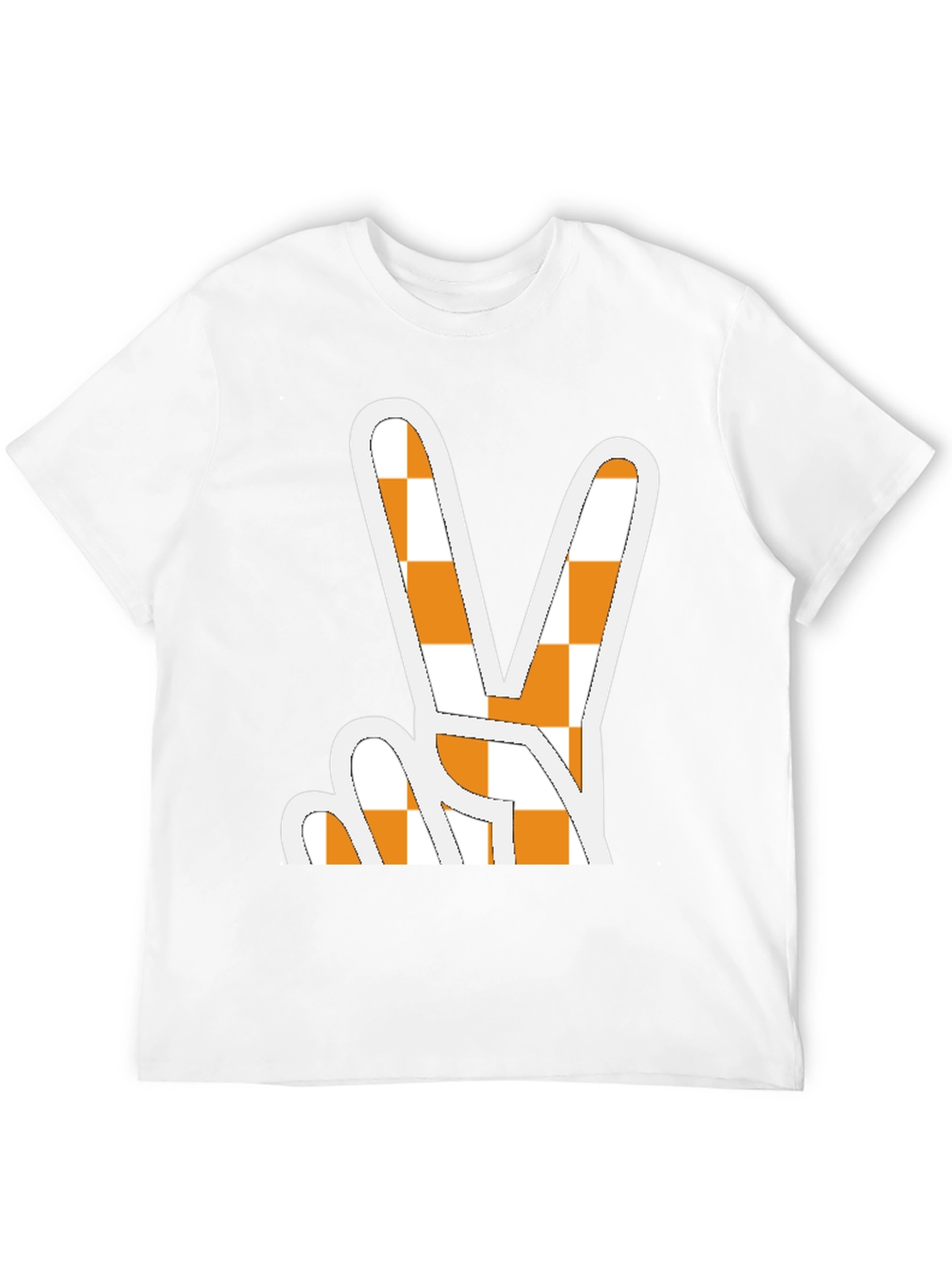 Checkerboard Peace Sign Graphic Tee - Black