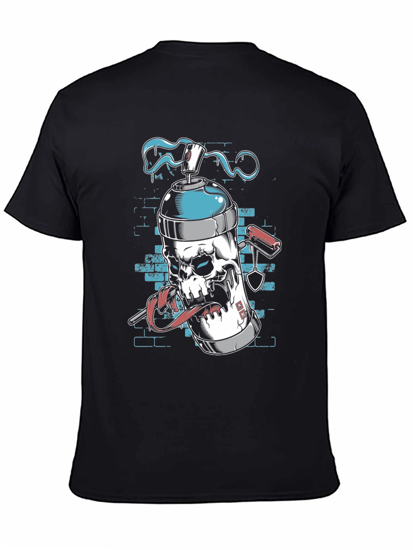 Spray Can Skull Graphic Tee - Cool Edgy Design