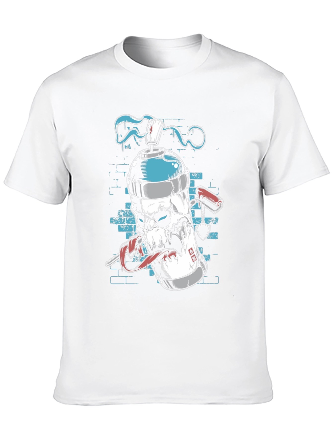 Spray Can Skull Graphic Tee - Cool Edgy Design