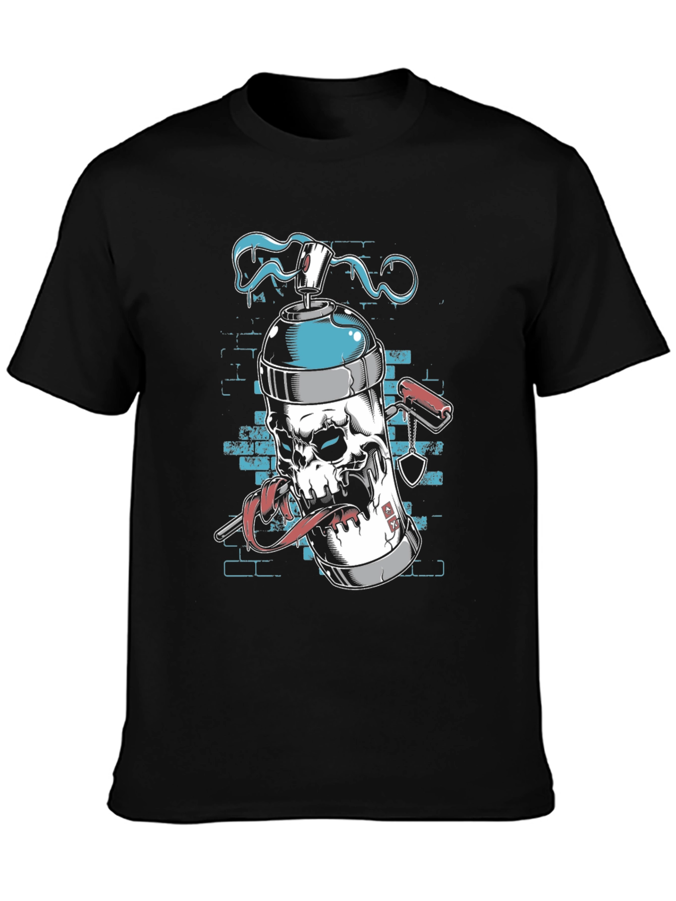 Spray Can Skull Graphic Tee - Cool Edgy Design