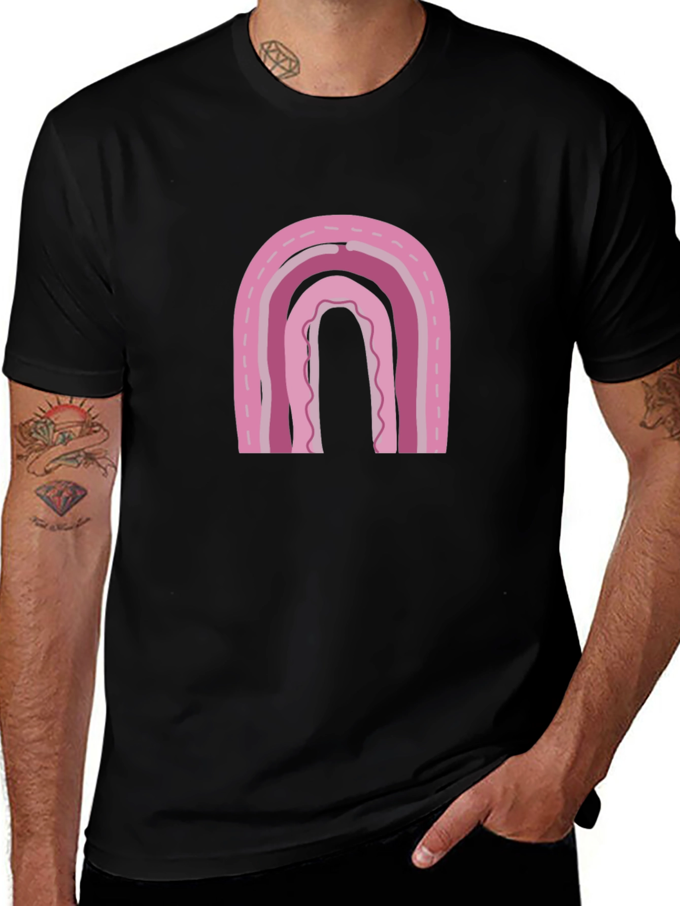 Pink Rainbow Graphic Tee - Casual Comfort