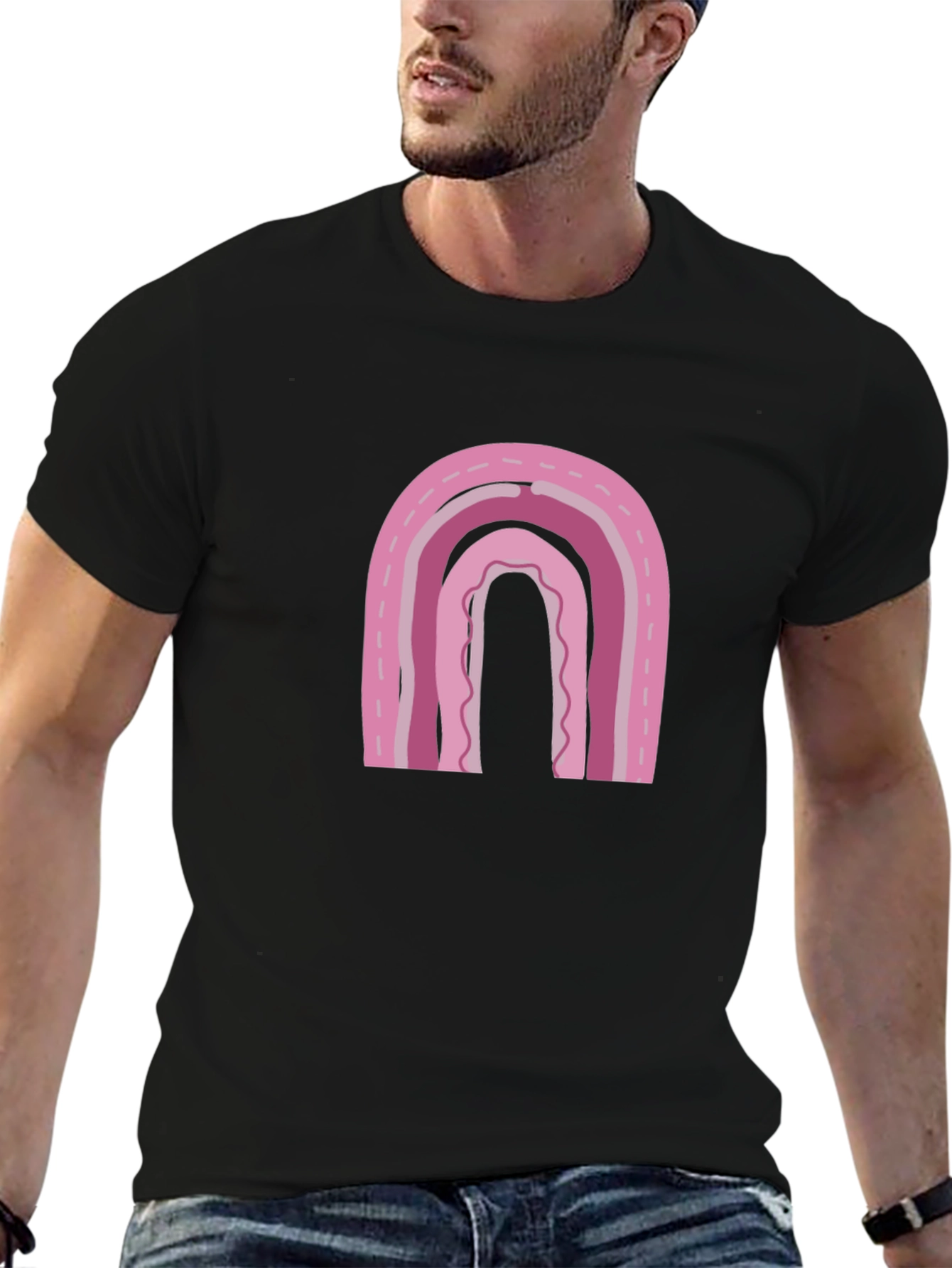 Pink Rainbow Graphic Tee - Casual Comfort