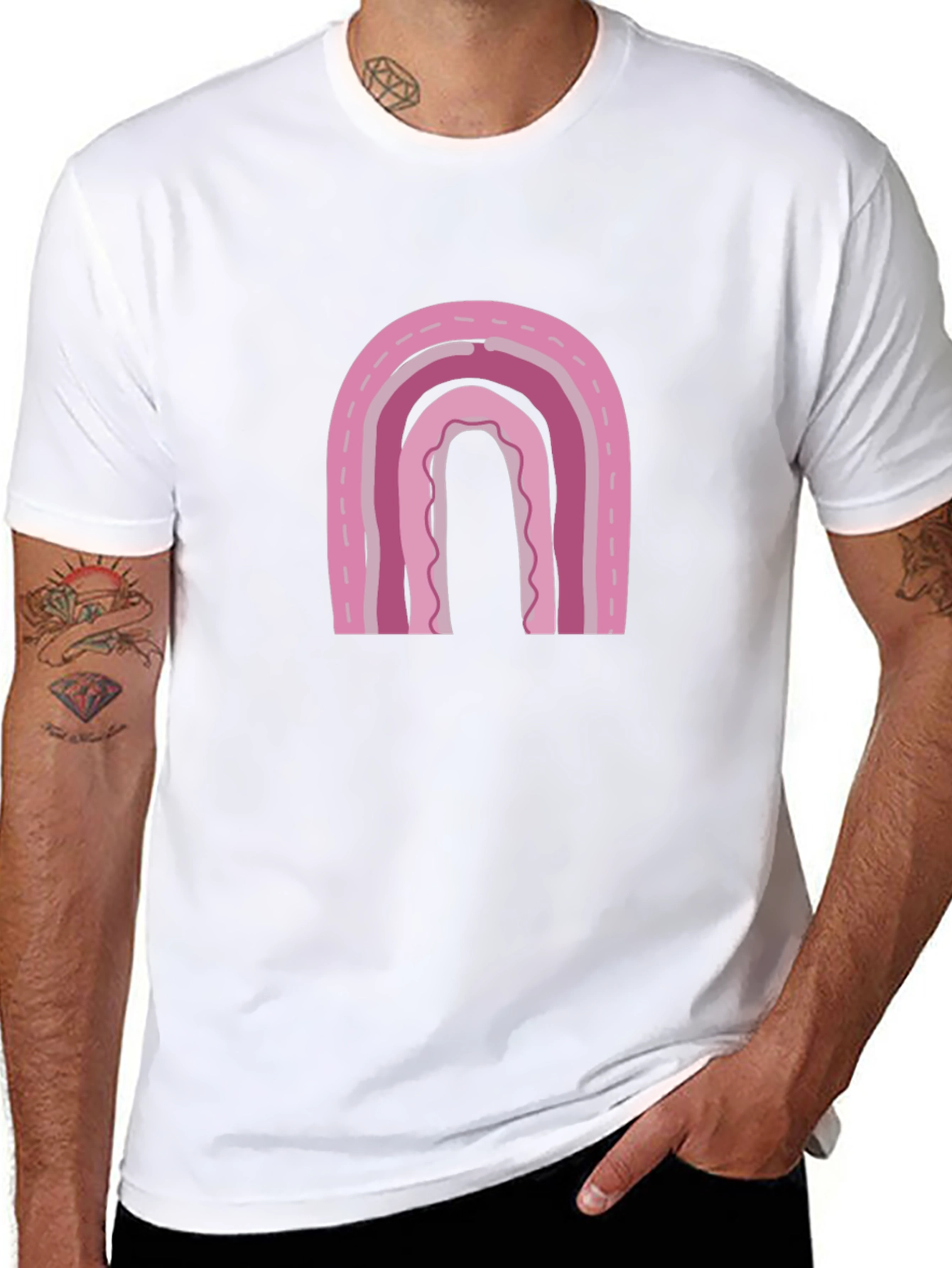 Pink Rainbow Graphic Tee - Casual Comfort