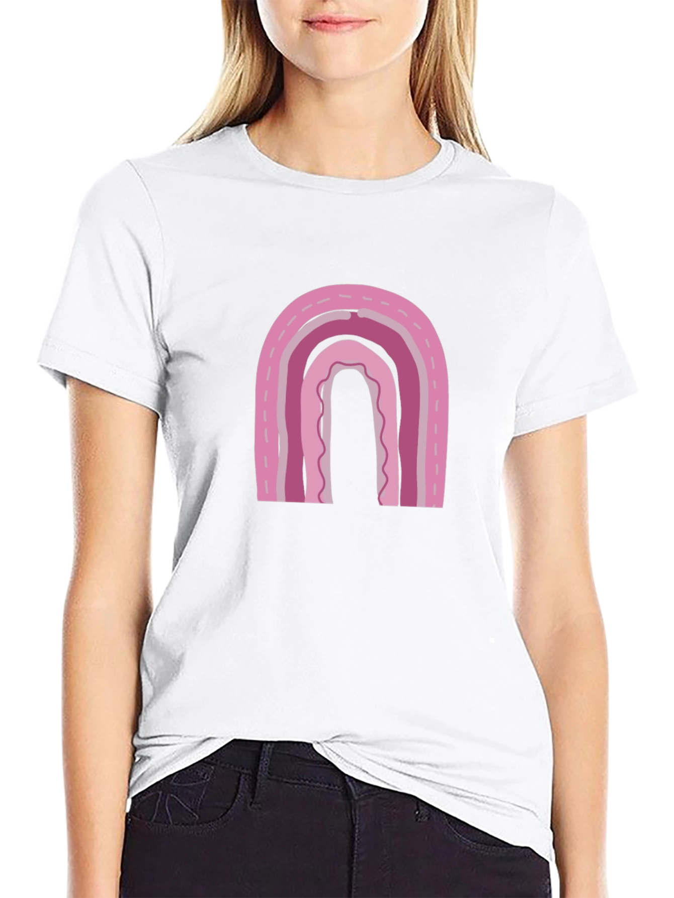 Pink Rainbow Graphic Tee - Casual Comfort